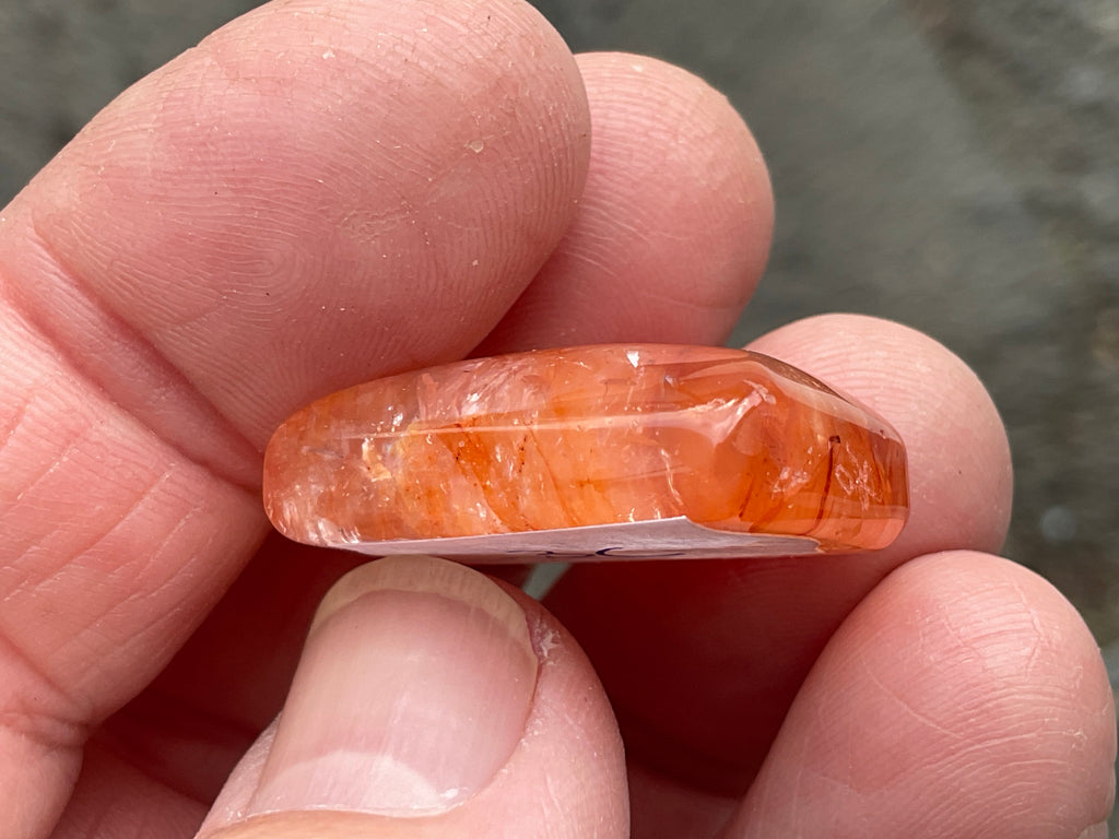 Fire Quartz Pillow Cabochon Pendant 3C