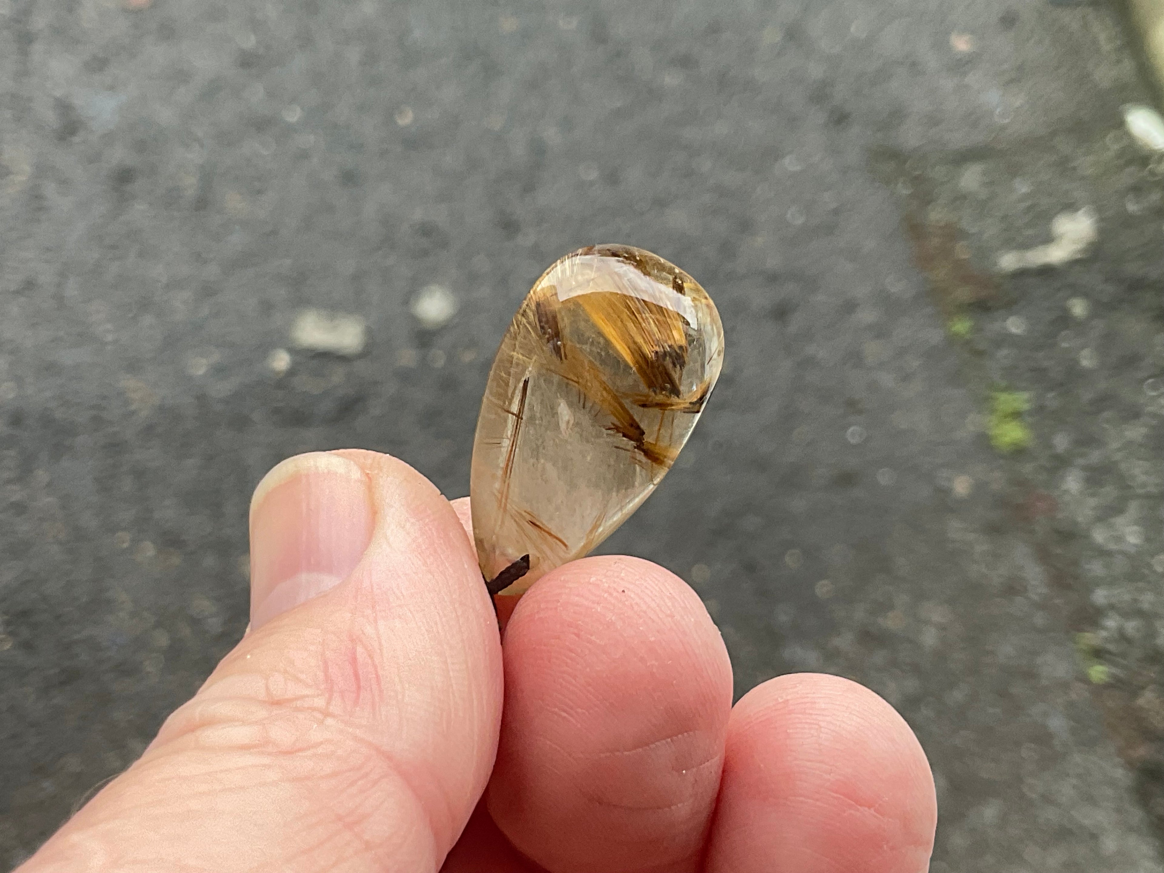 Golden Rutile Teardrop Adjustable Pendant C