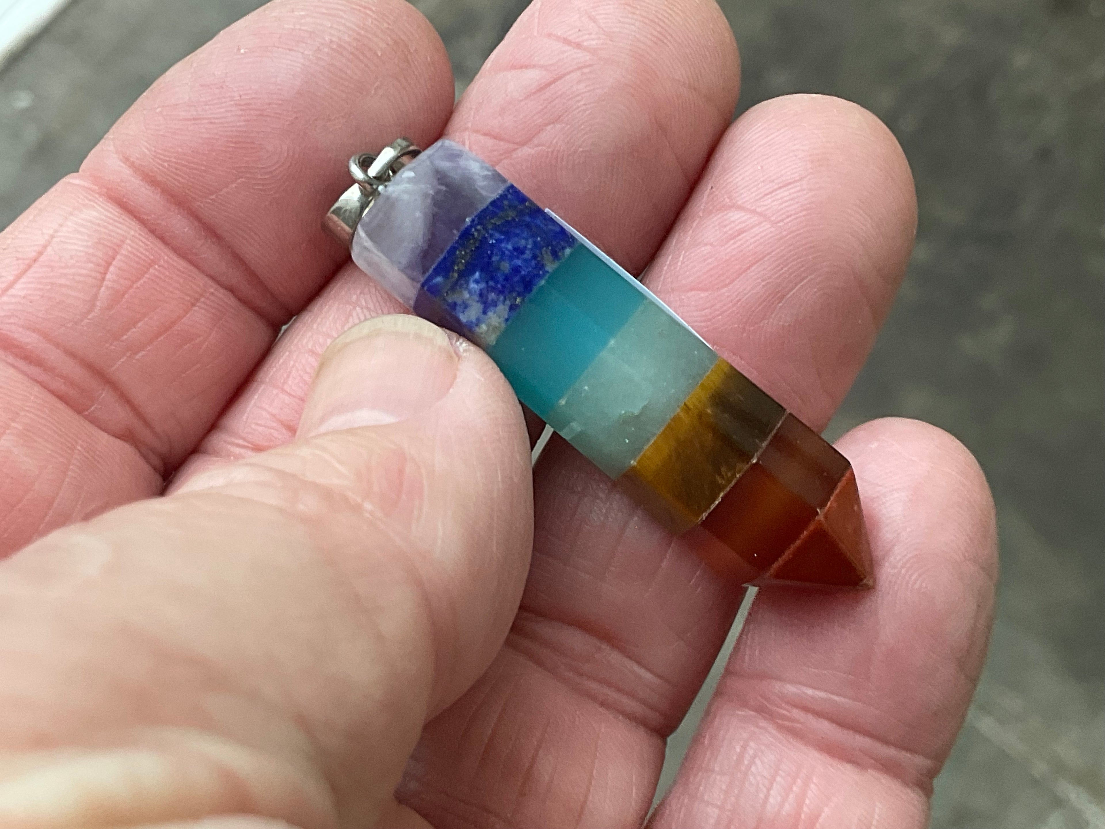 7 Chakra Stone Pendant B