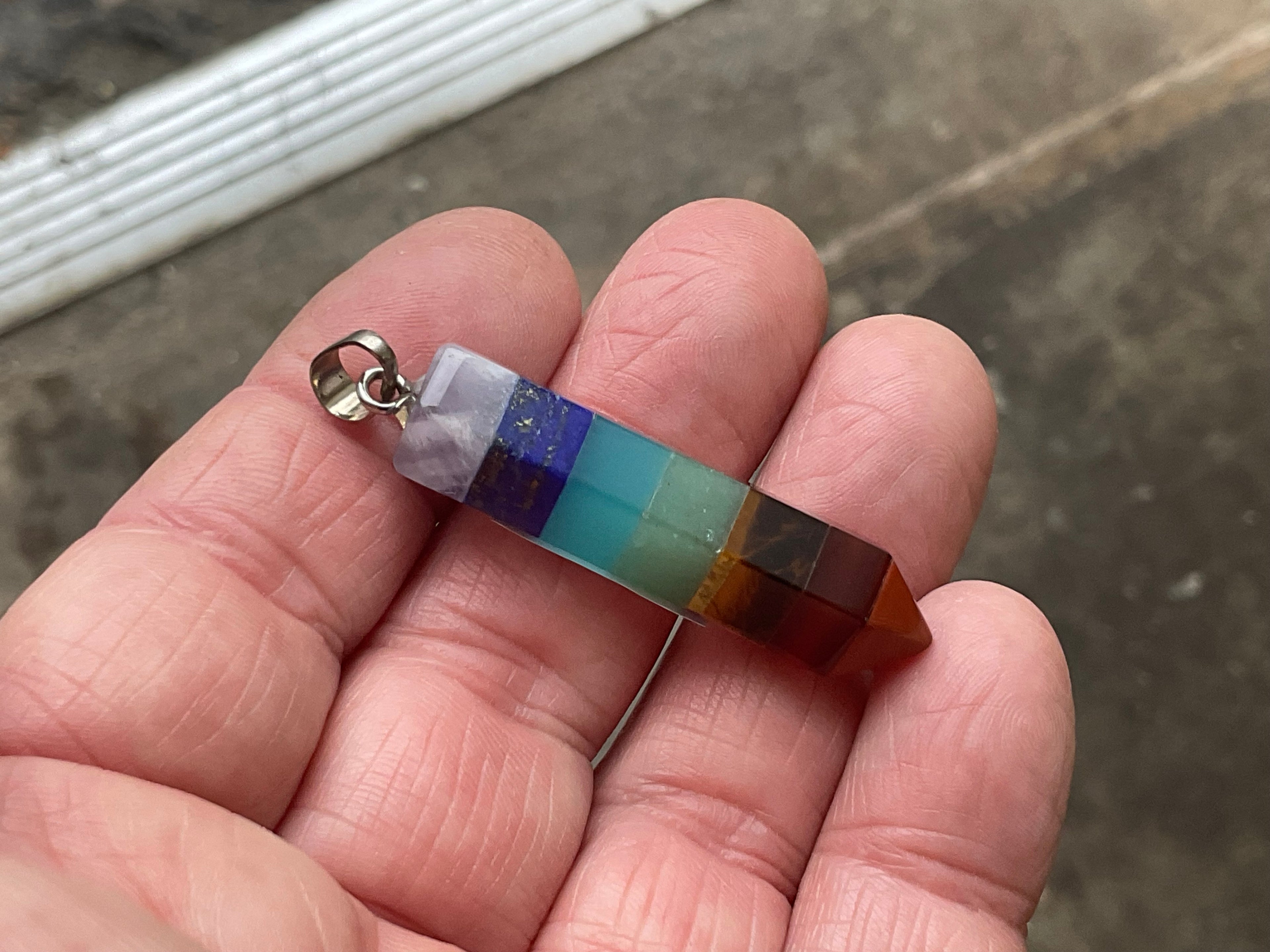 7 Chakra Stone Pendant B