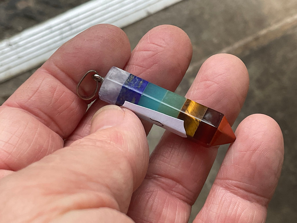7 Chakra Stone Pendant C
