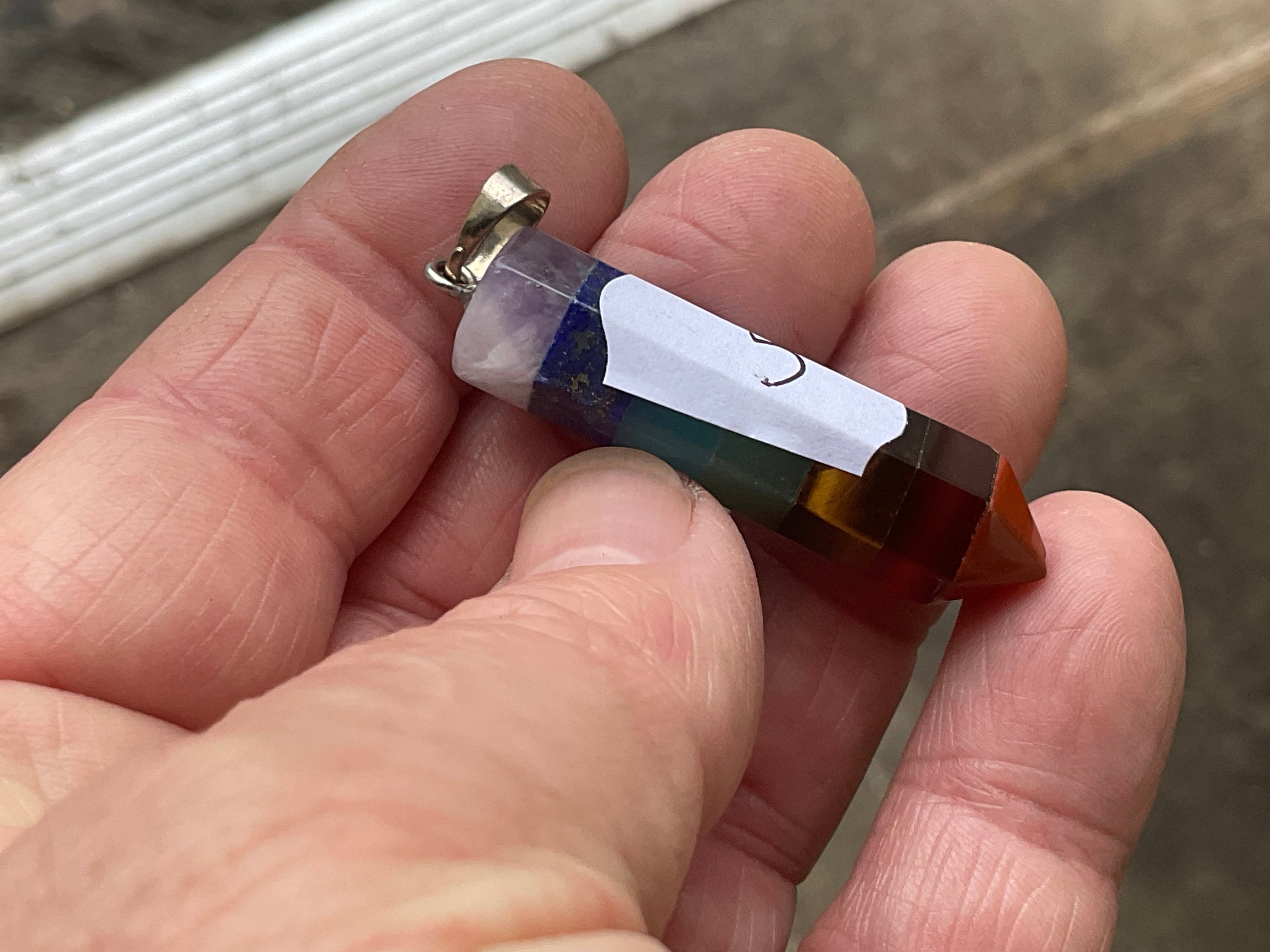 7 Chakra Stone Pendant C