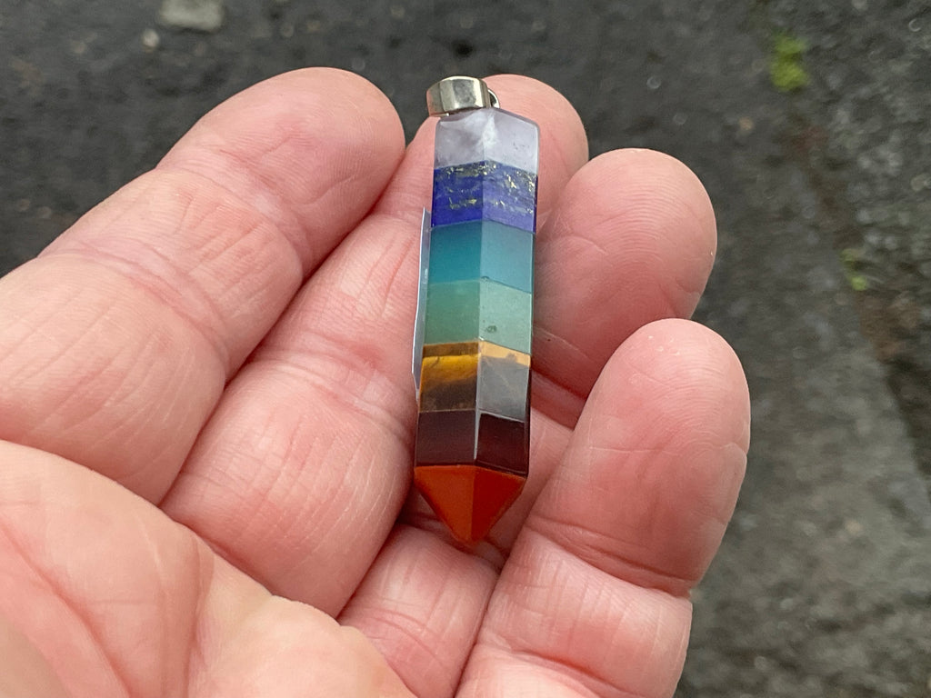 7 Chakra Stone Pendant C