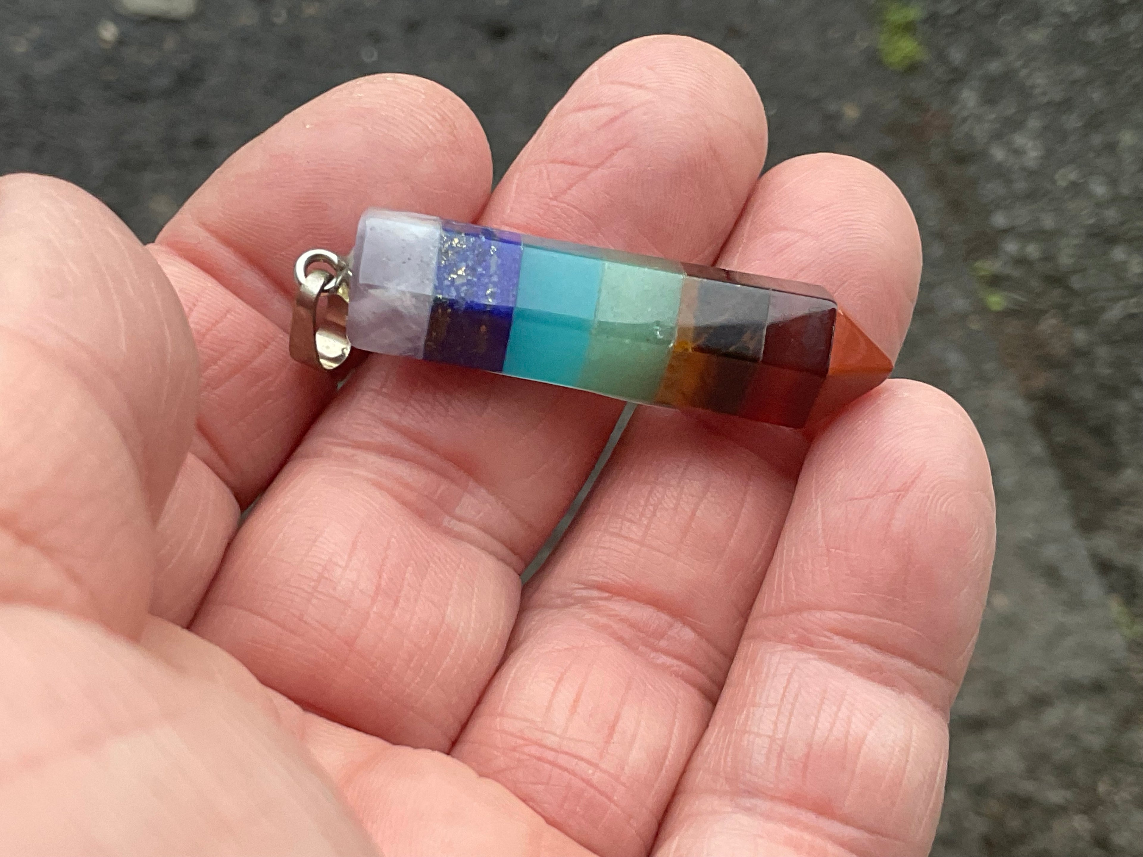 7 Chakra Stone Pendant C