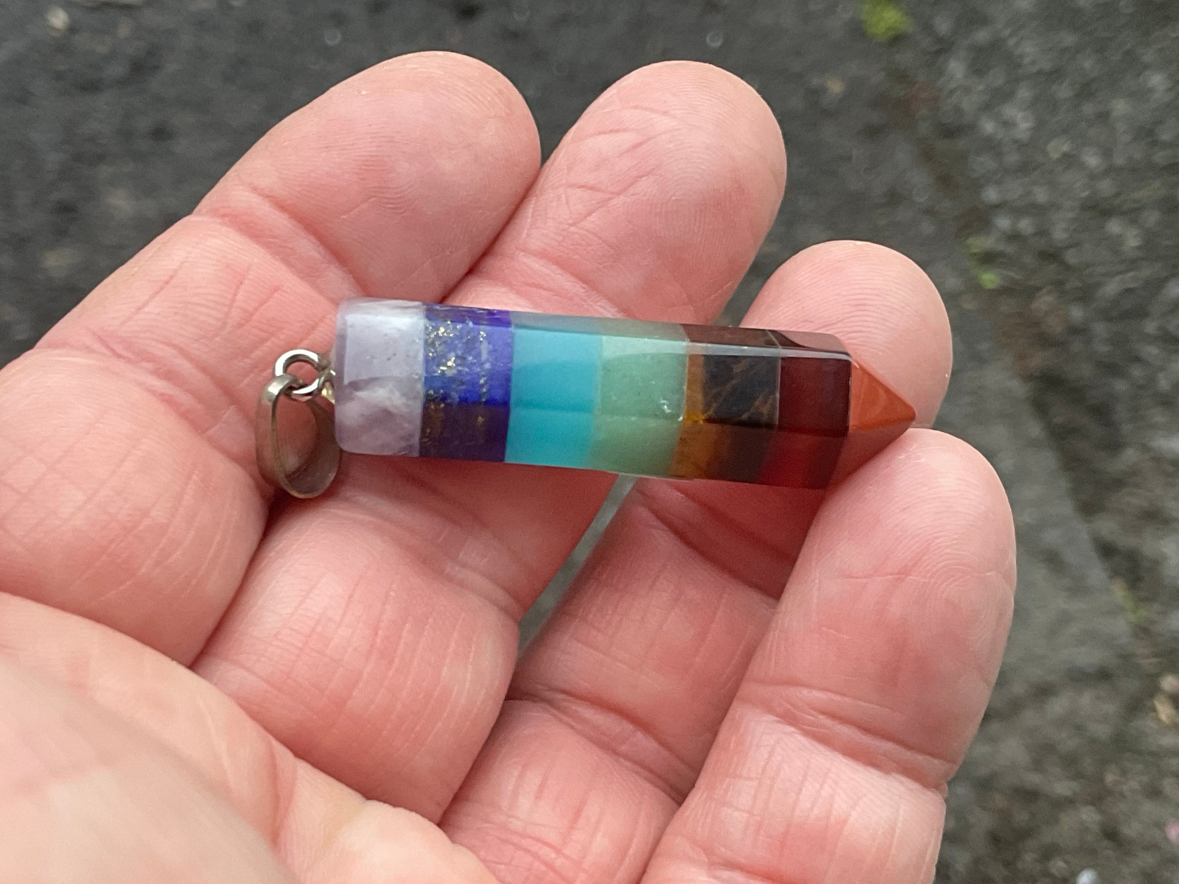 7 Chakra Stone Pendant C