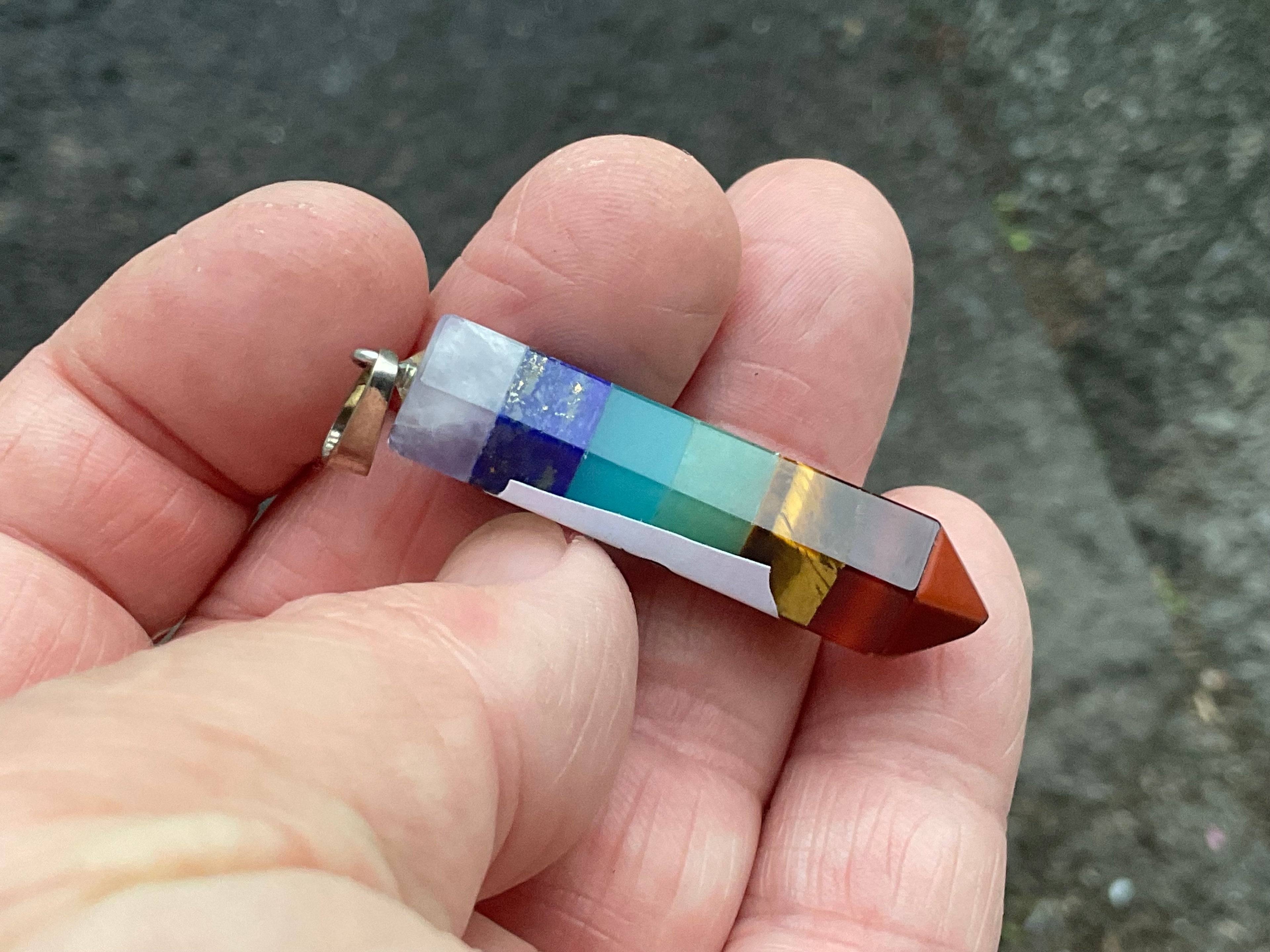 7 Chakra Stone Pendant C