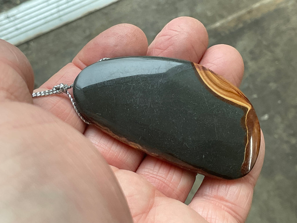 34g Polychrome Jasper Large Drilled Pendant 1A