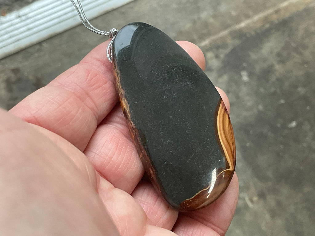 34g Polychrome Jasper Large Drilled Pendant 1A