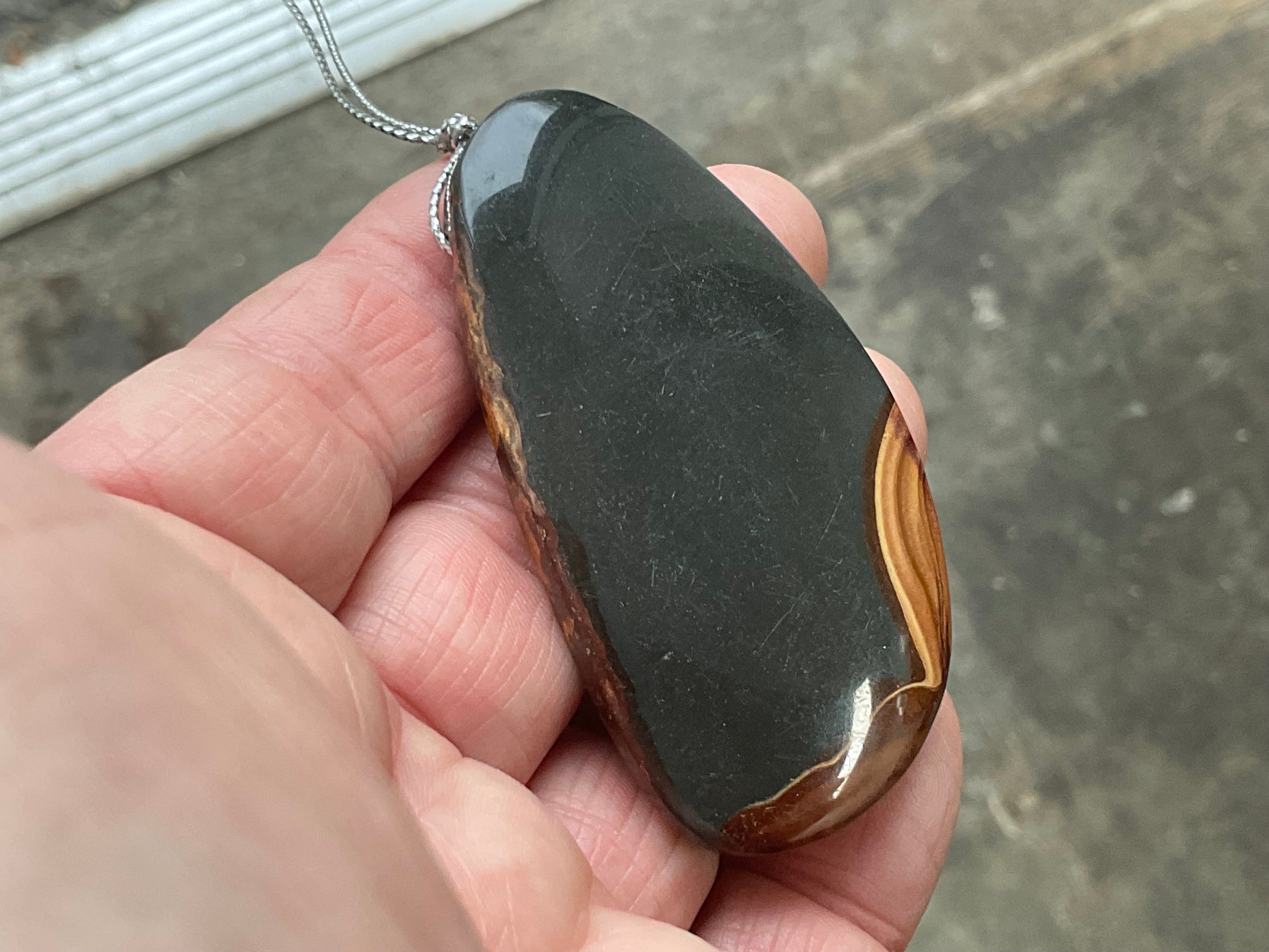 34g Polychrome Jasper Large Drilled Pendant 1A
