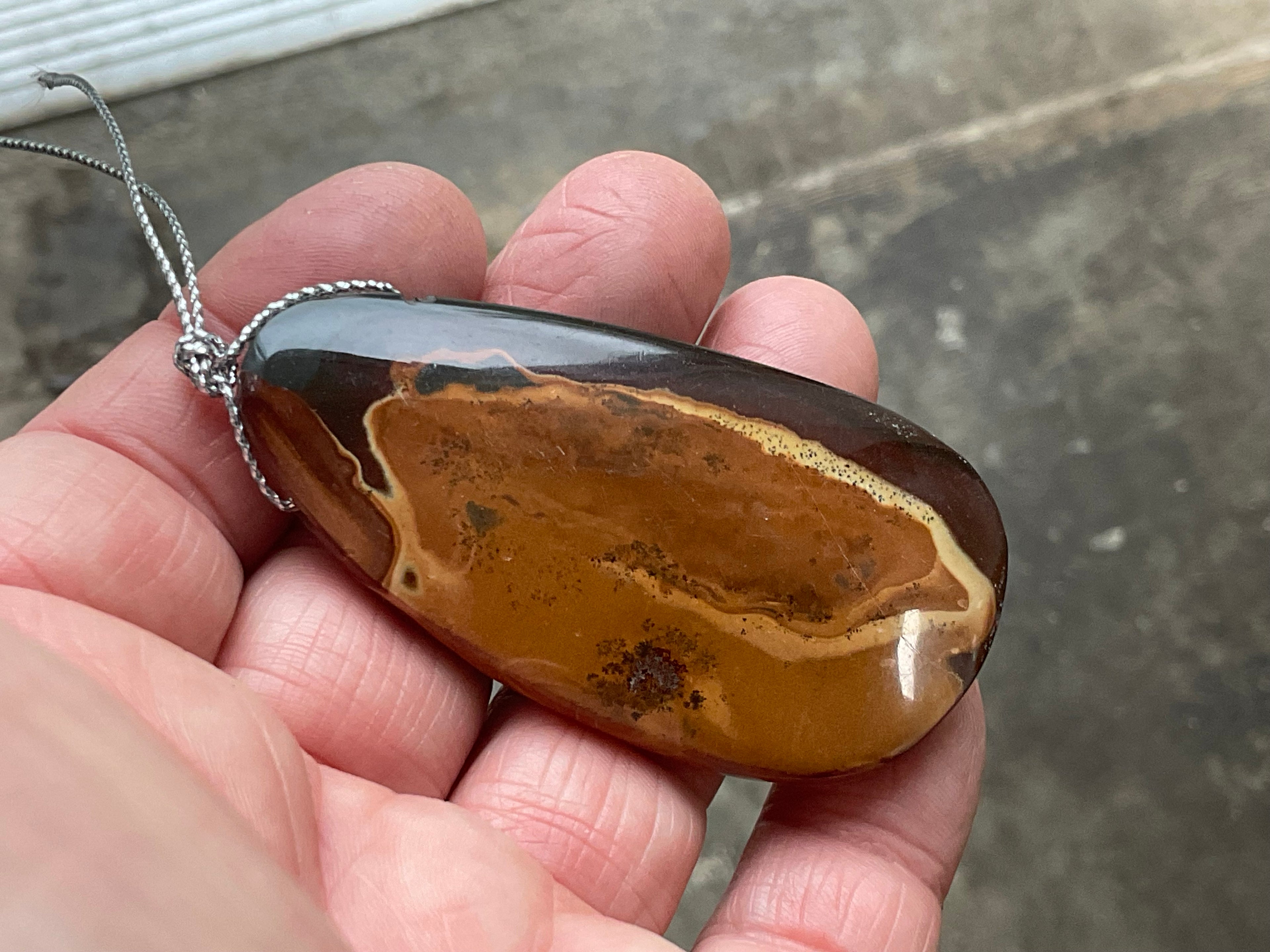 30g Polychrome Jasper Large Drilled Pendant 1B