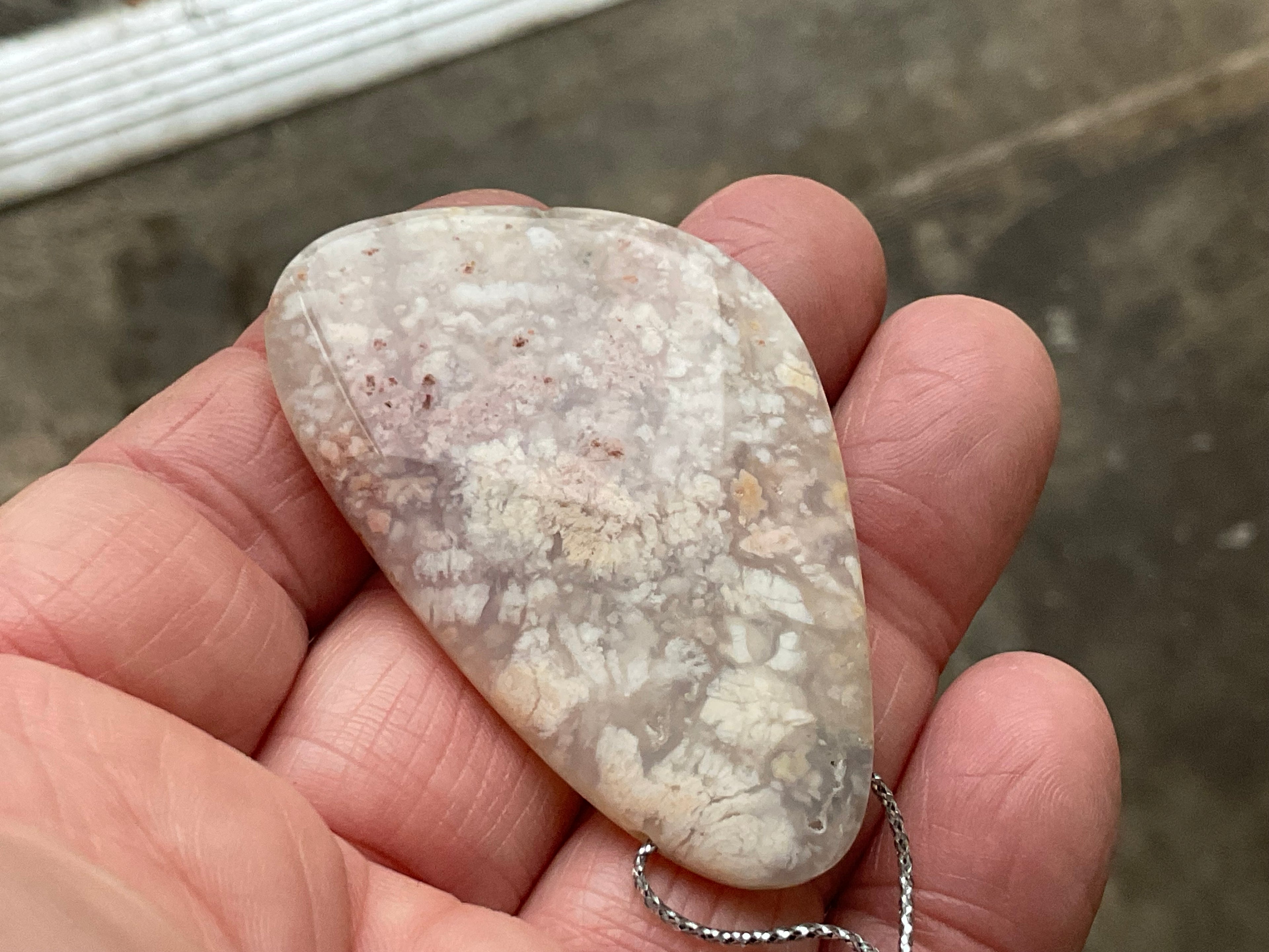 22g Heavily Included Pale Garden Quartz Pendant 7A