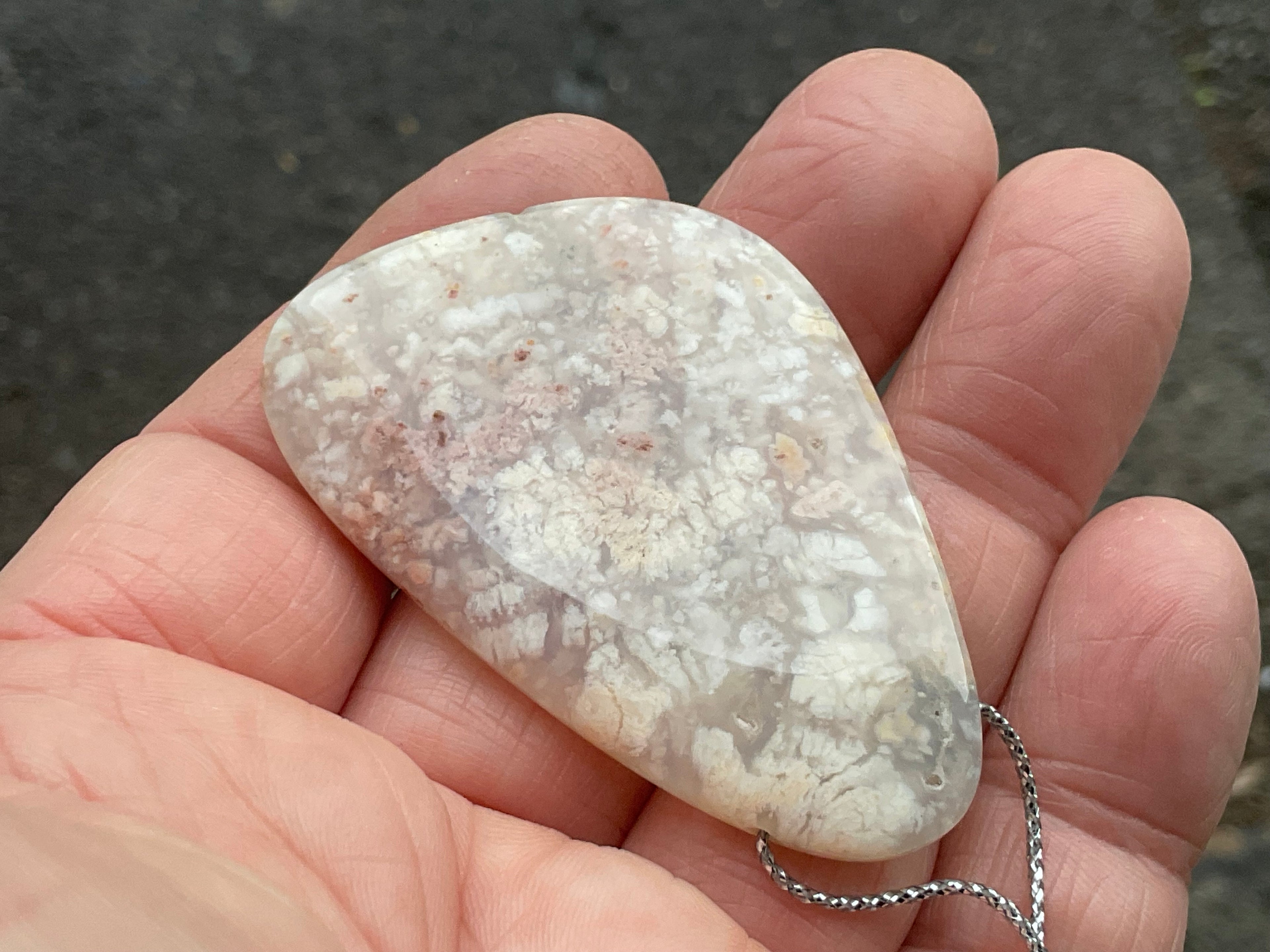 22g Heavily Included Pale Garden Quartz Pendant 7A