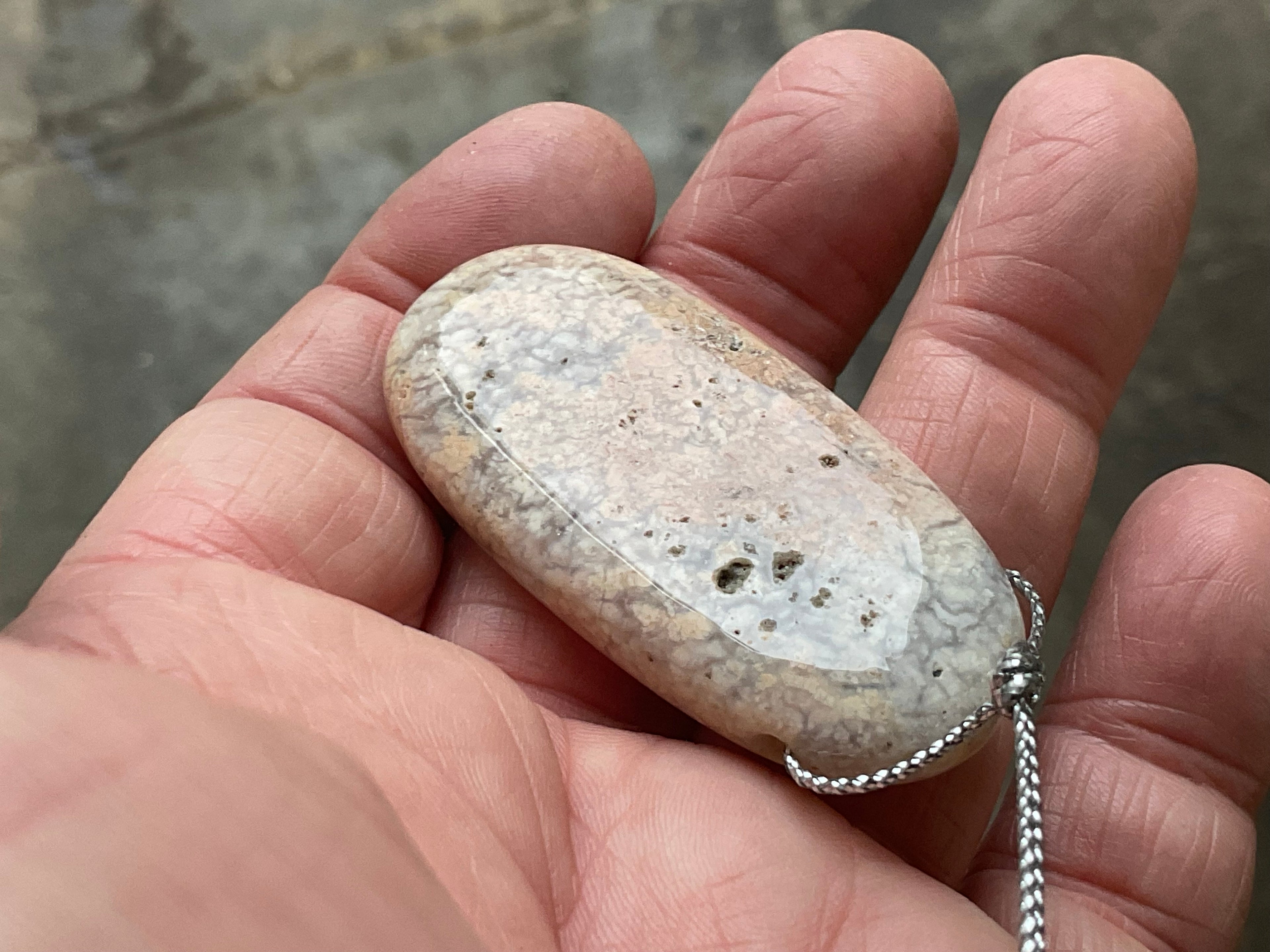 24g Heavily Included Pale Garden Quartz Pendant 6A