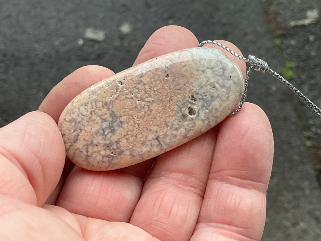 24g Heavily Included Pale Garden Quartz Pendant 6A