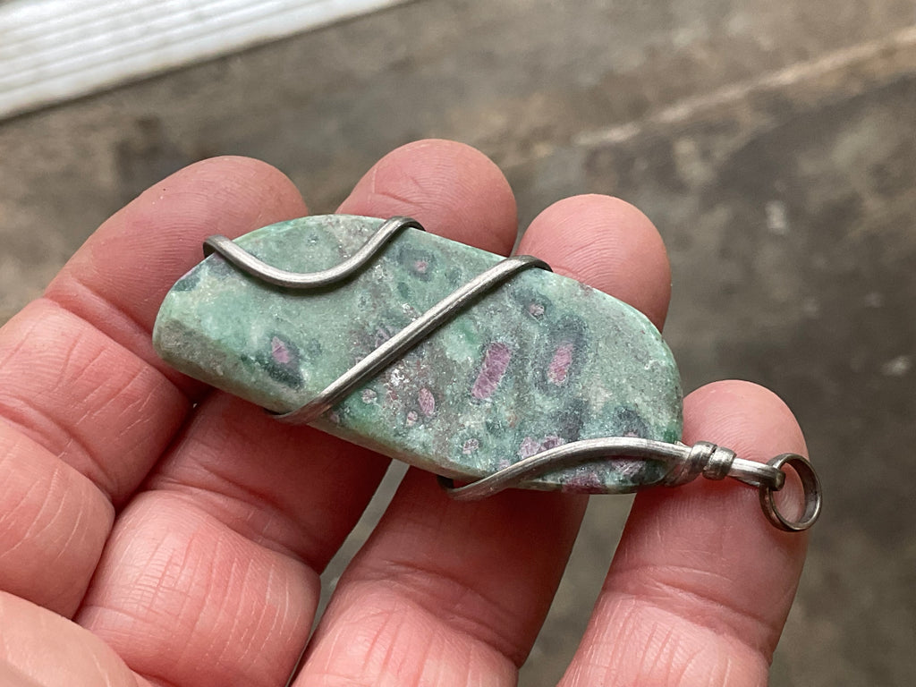 22g Ruby in Fuschite Wire Wrapped Pendant 4B