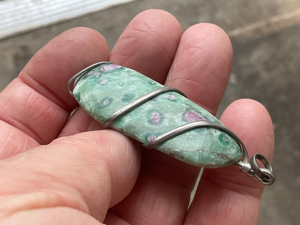 22g Ruby in Fuschite Wire Wrapped Pendant 4B