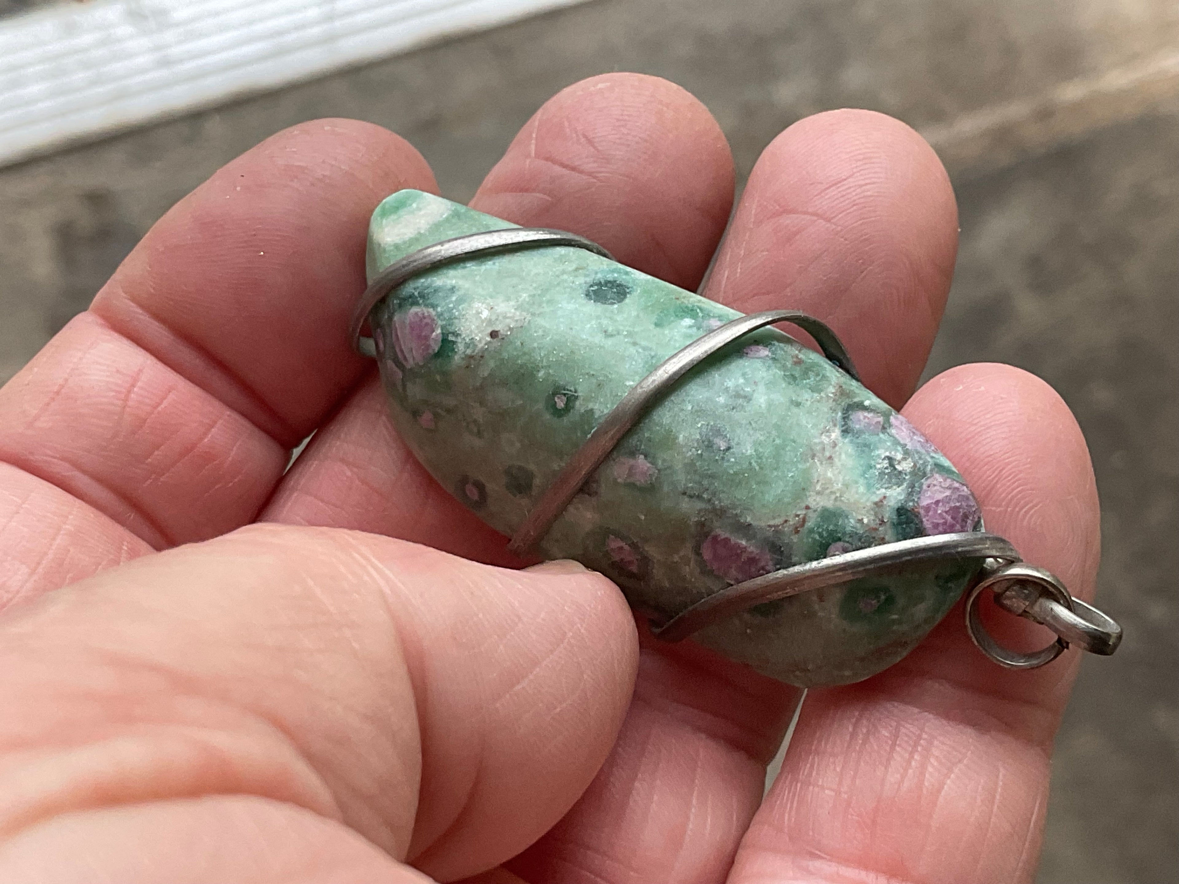 22g Ruby in Fuschite Wire Wrapped Pendant 4B