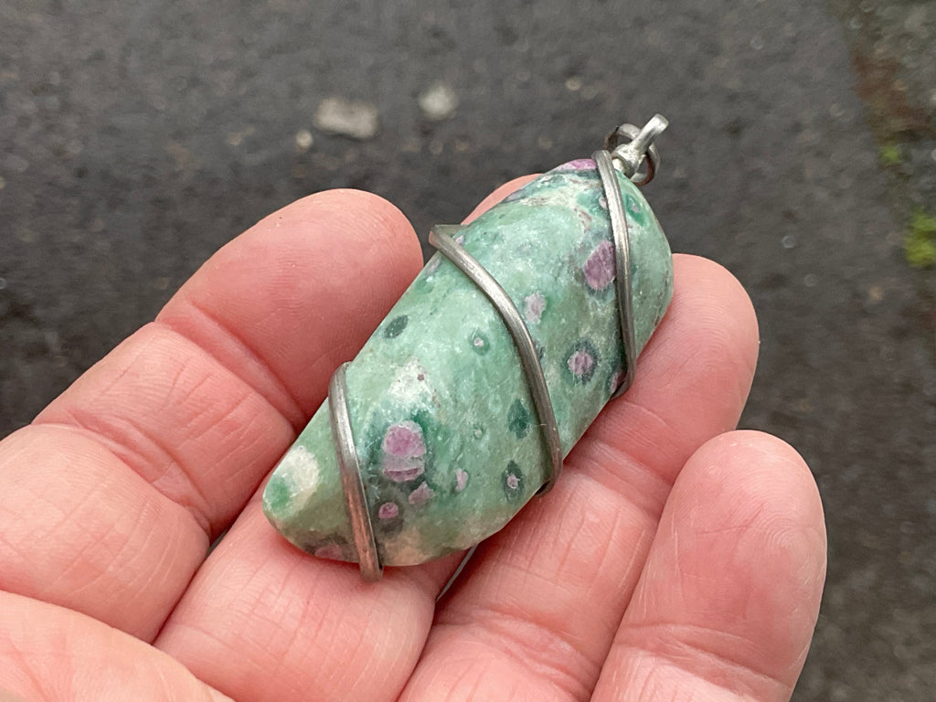 22g Ruby in Fuschite Wire Wrapped Pendant 4B