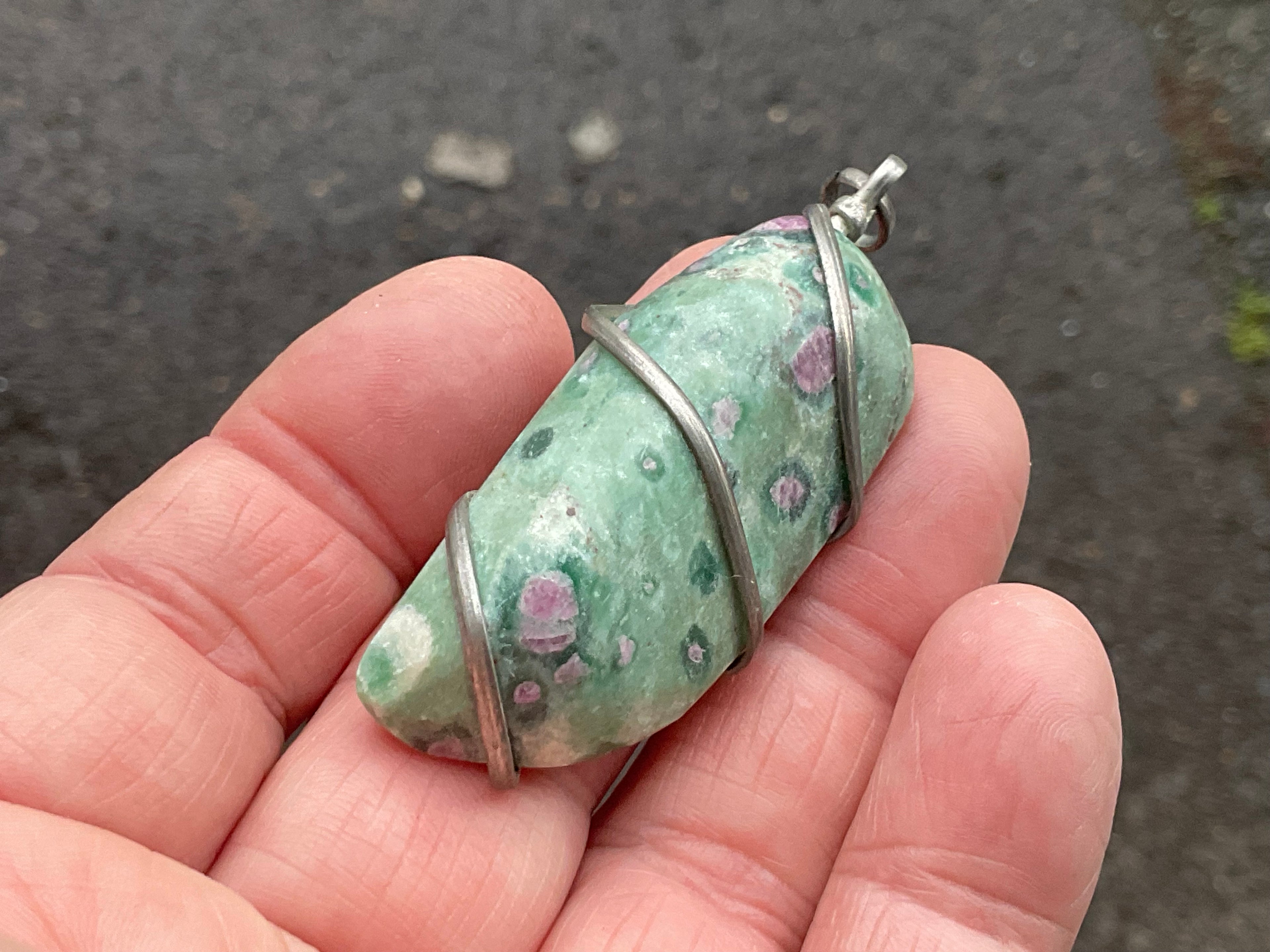 22g Ruby in Fuschite Wire Wrapped Pendant 4B