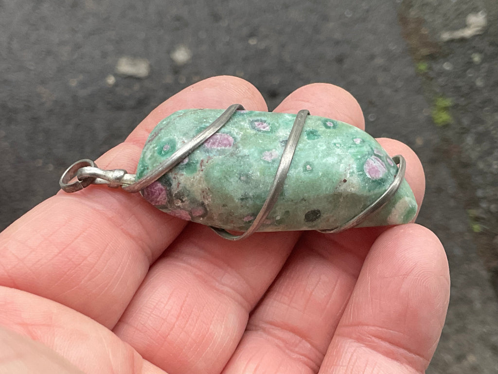 22g Ruby in Fuschite Wire Wrapped Pendant 4B