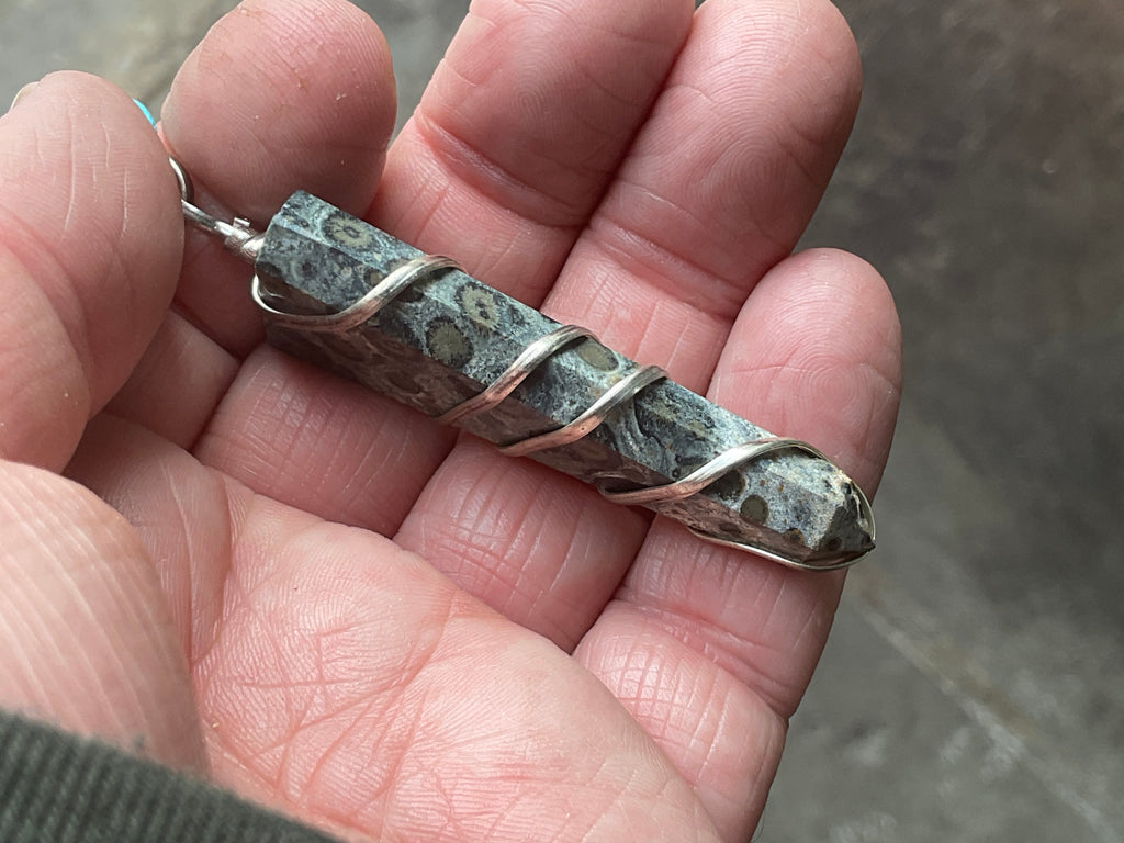 Kambaba Jasper Wire Wrapped Pendant