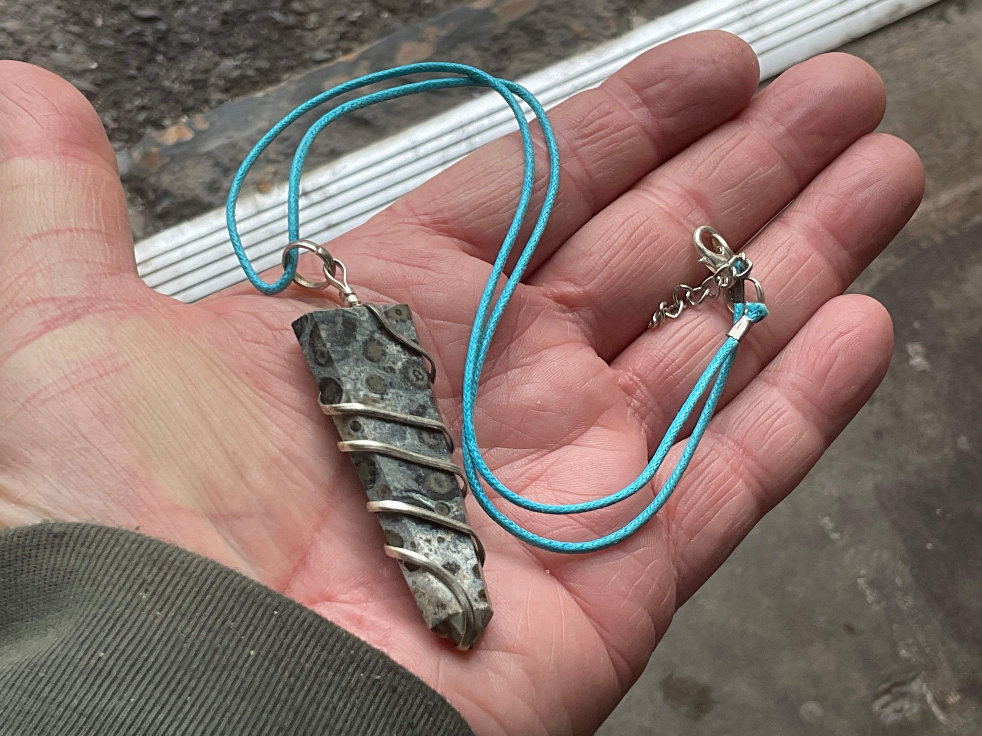 Kambaba Jasper Wire Wrapped Pendant