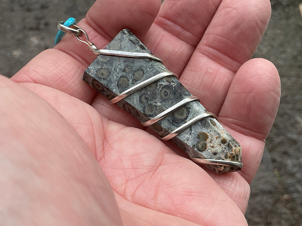 Kambaba Jasper Wire Wrapped Pendant