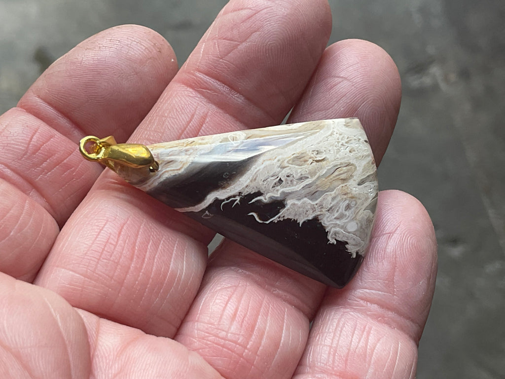 Indonesian Fossilised Palm Tree Pendants 1A
