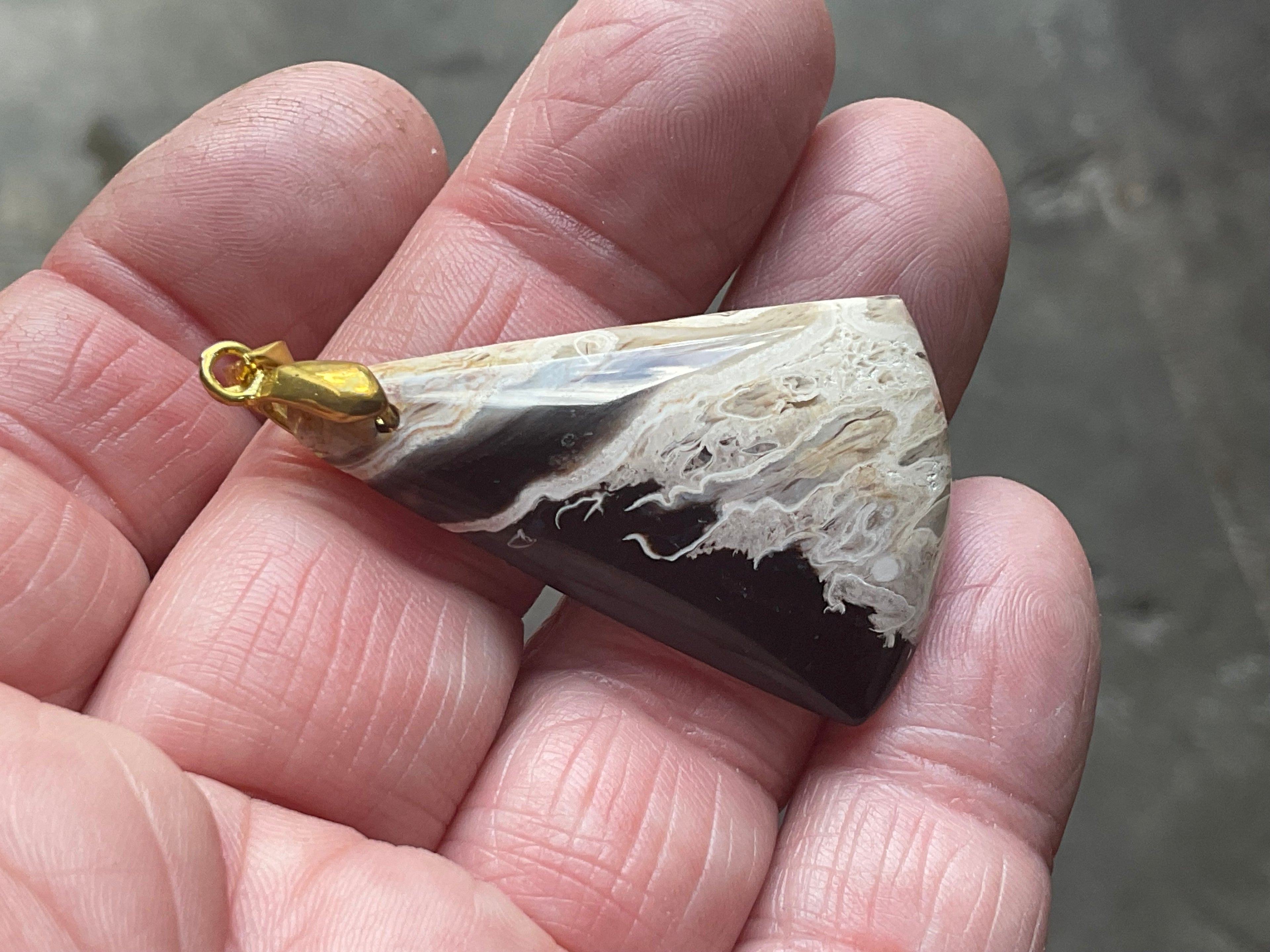 Indonesian Fossilised Palm Tree Pendants 1A
