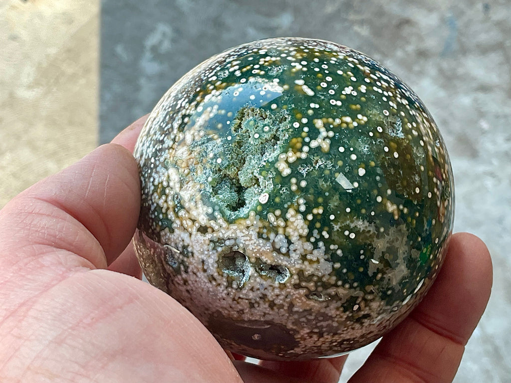 536g Extreme Orbicular Ocean Jasper Sphere 2C
