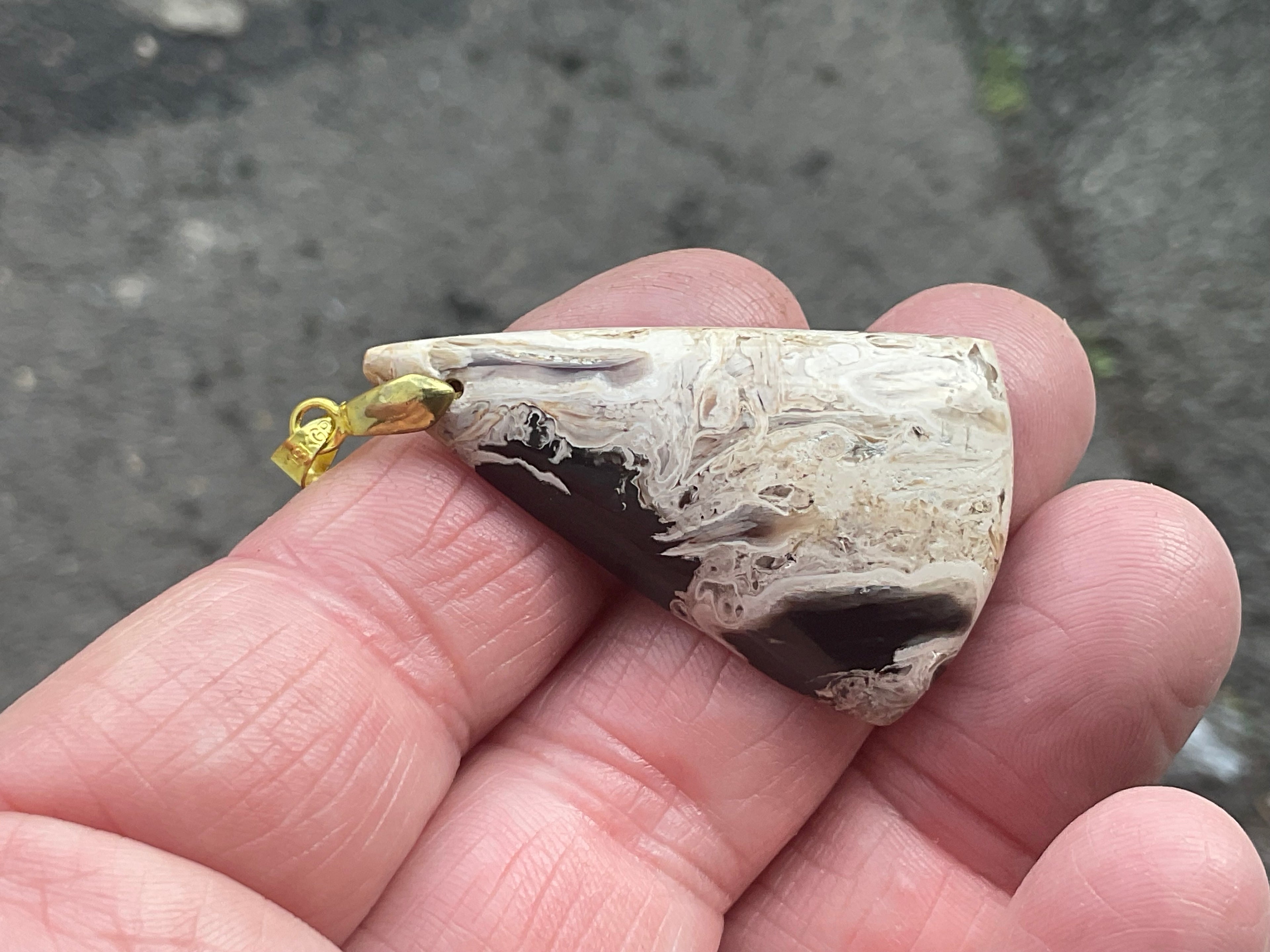 Indonesian Palm Root Cabochon Pendant 1B