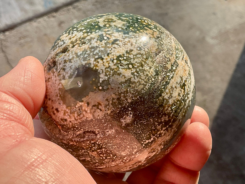 536g Extreme Orbicular Ocean Jasper Sphere 2C