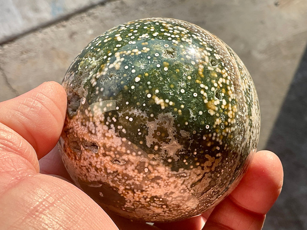 536g Extreme Orbicular Ocean Jasper Sphere 2C