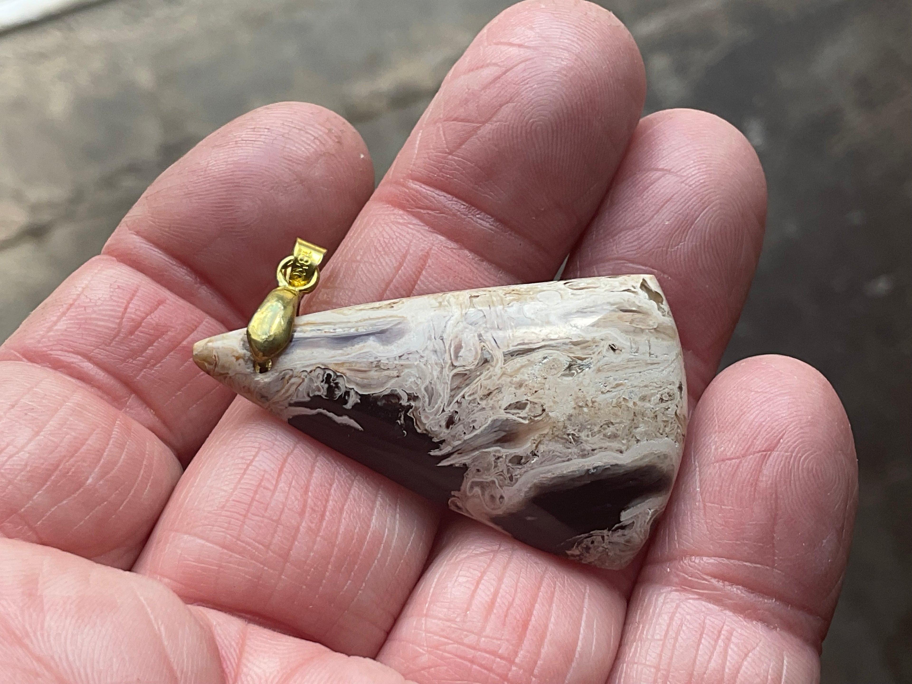 Indonesian Palm Root Cabochon Pendant 1B