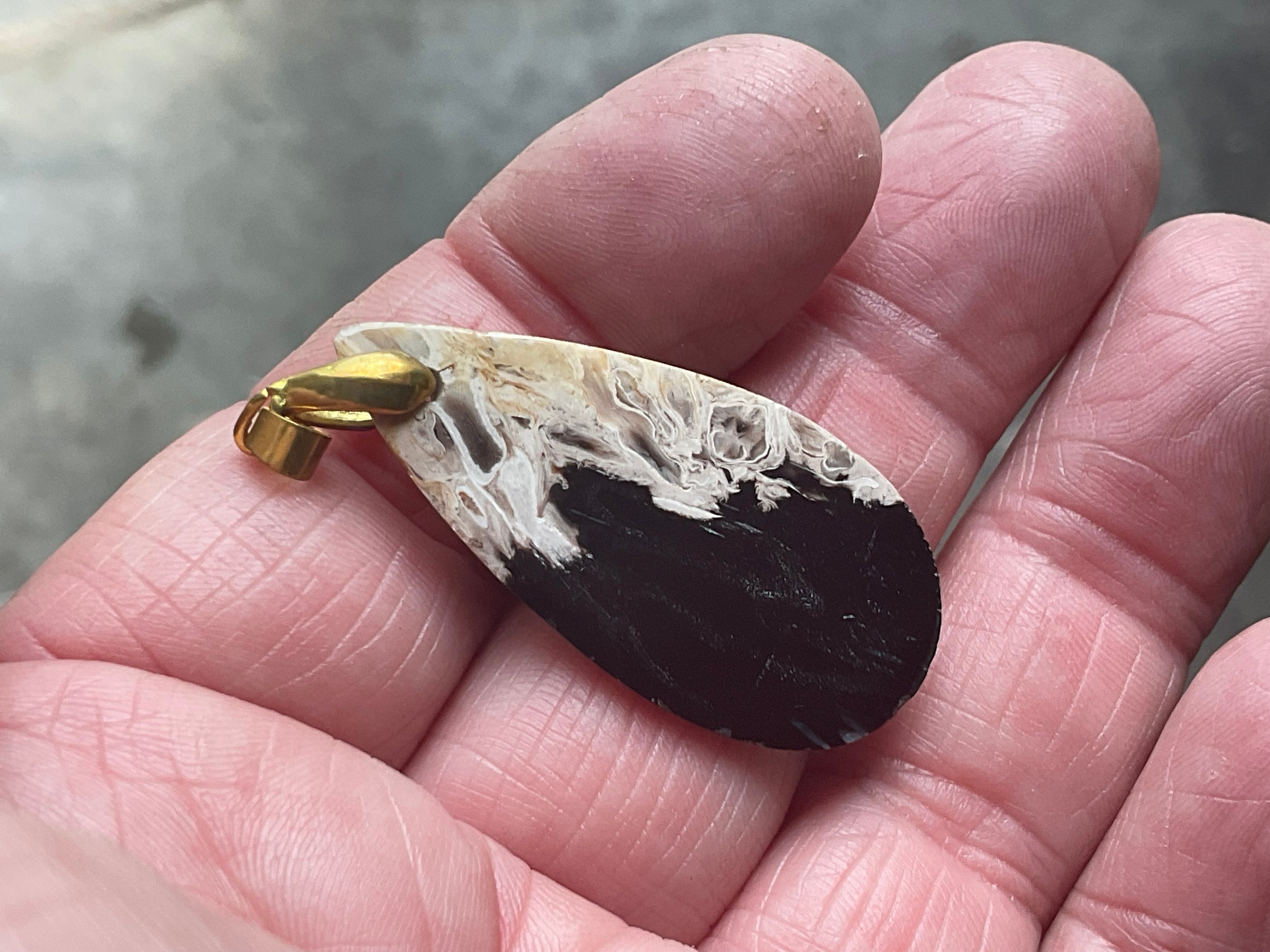 Indonesian Fossilised Palm Tree Pendant 3A
