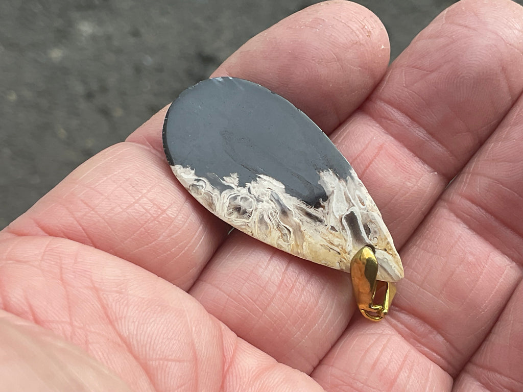 Indonesian Fossilised Palm Tree Pendant 3A