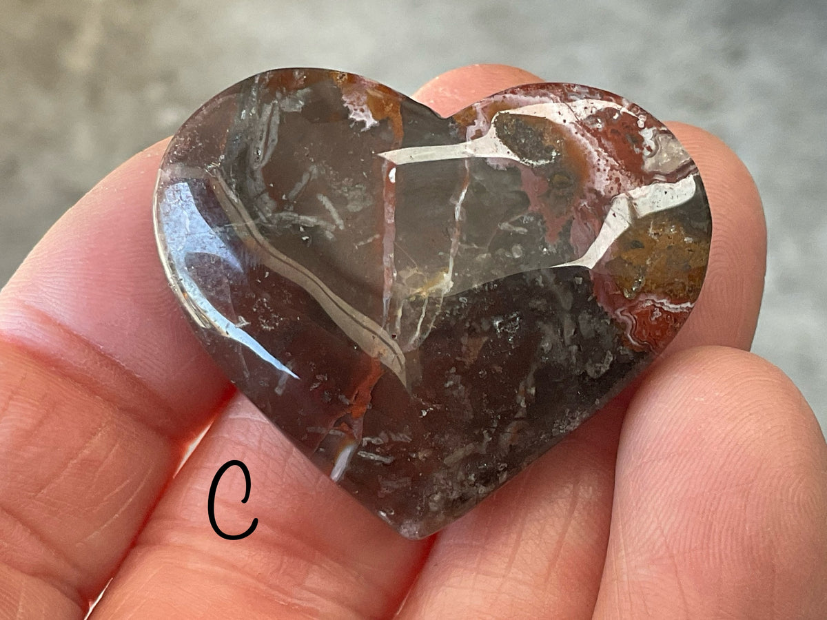 24g Mexican Crazy Lace Agate Heart 2C