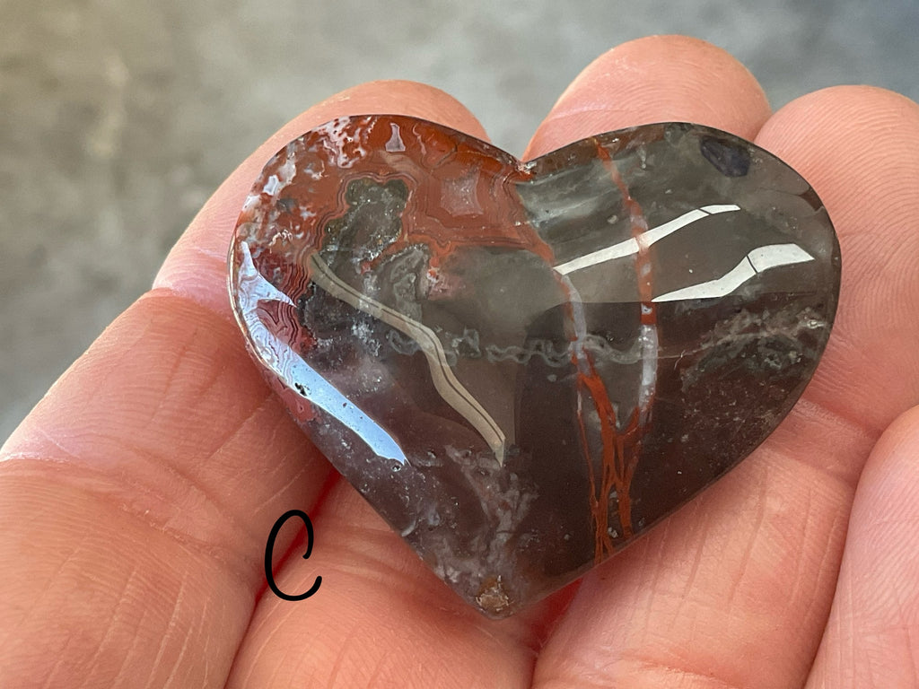 24g Mexican Crazy Lace Agate Heart 2C