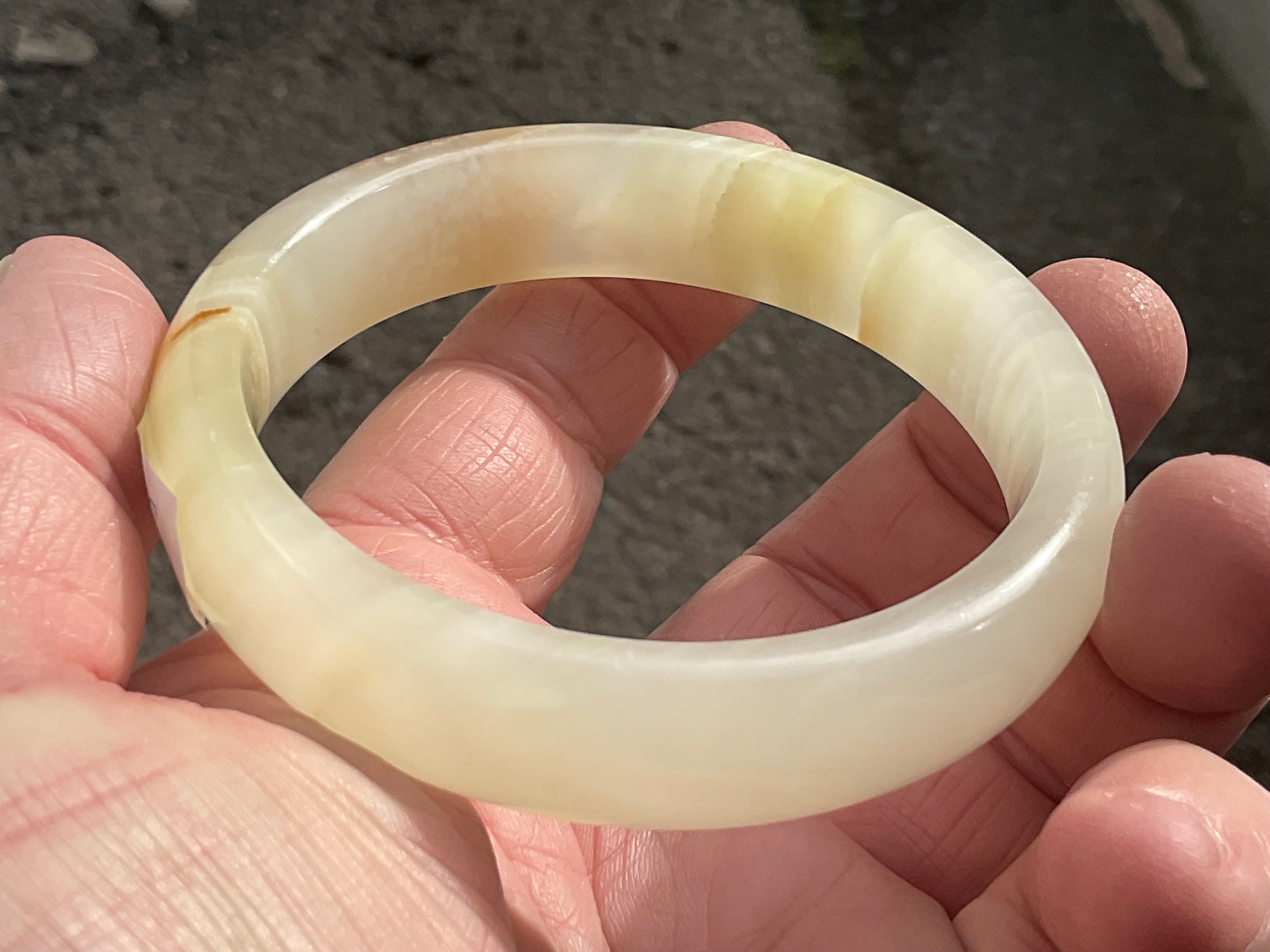 62g Green Banded Onyx Solid Bangle 3B