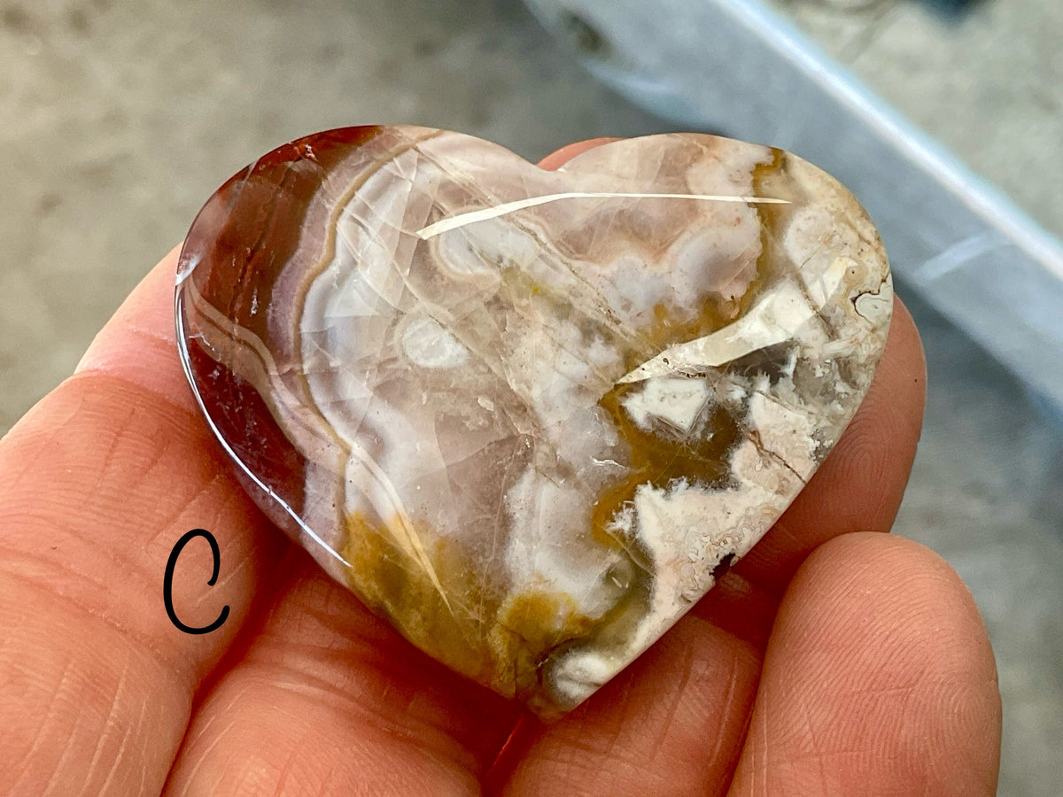 Mexican Crazy Lace Agate Heart Group 5