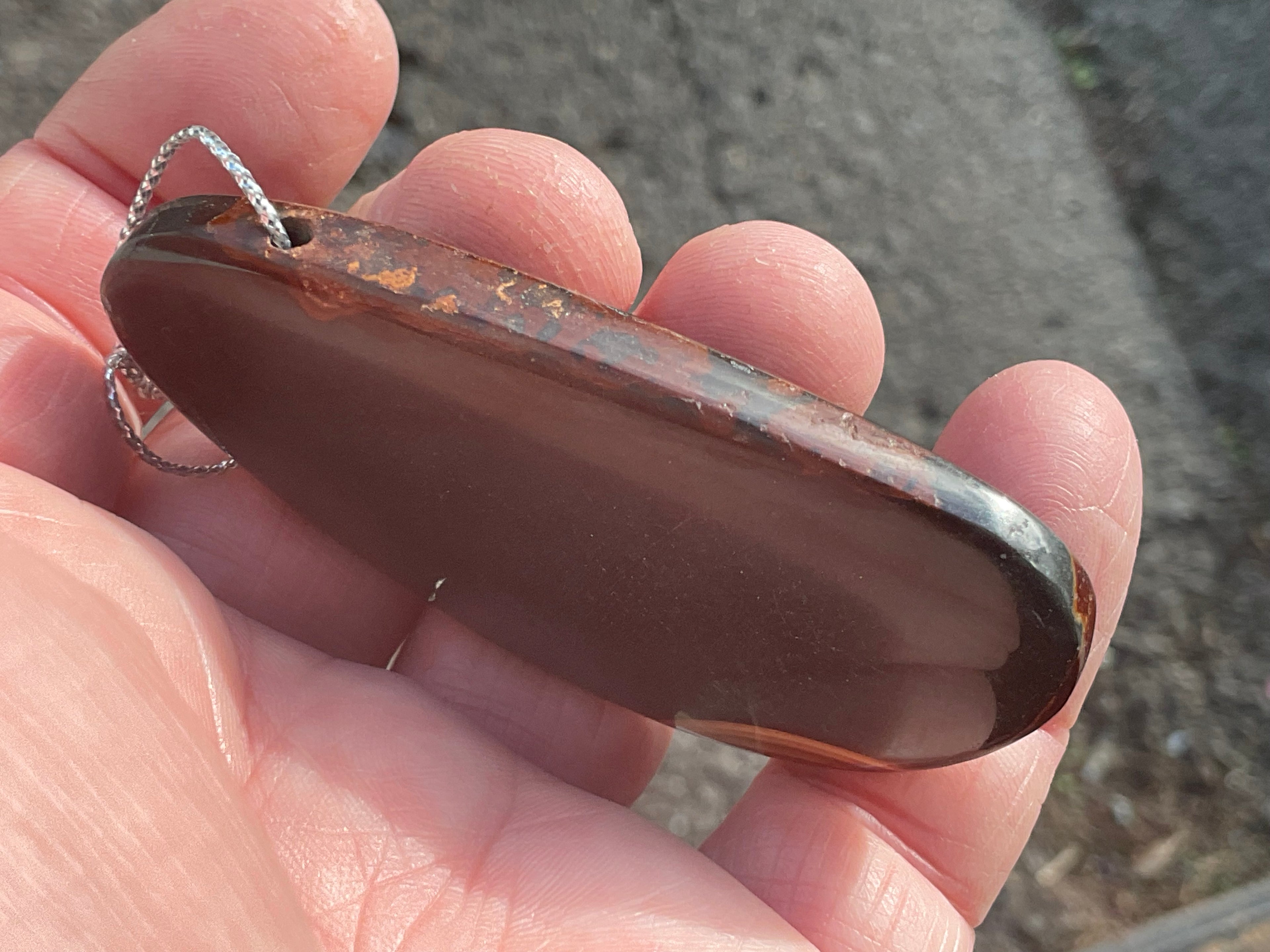Polychrome Jasper Large Drilled Pendant 1C