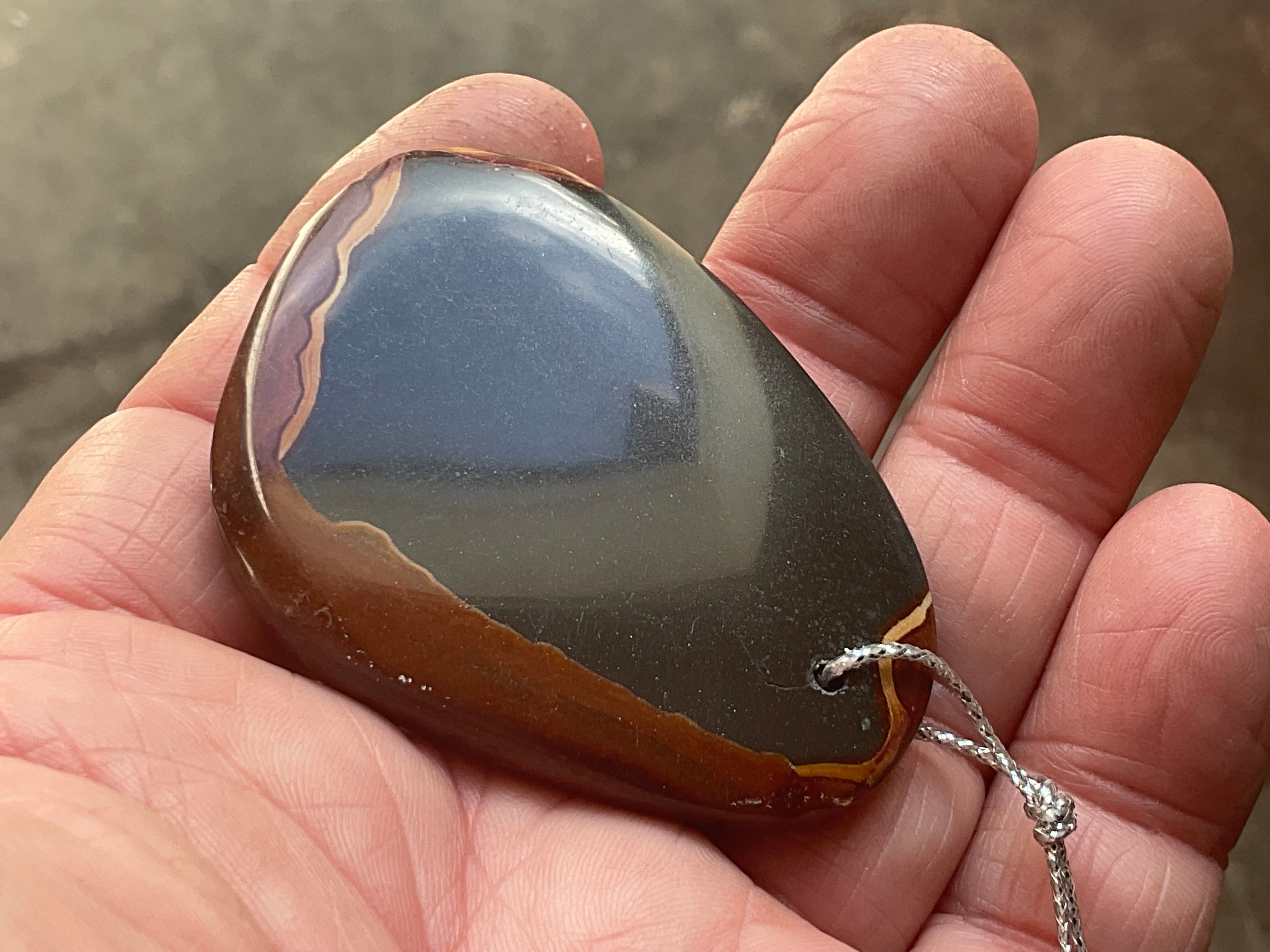 32g Polychrome Jasper Large Drilled Pendant 2A