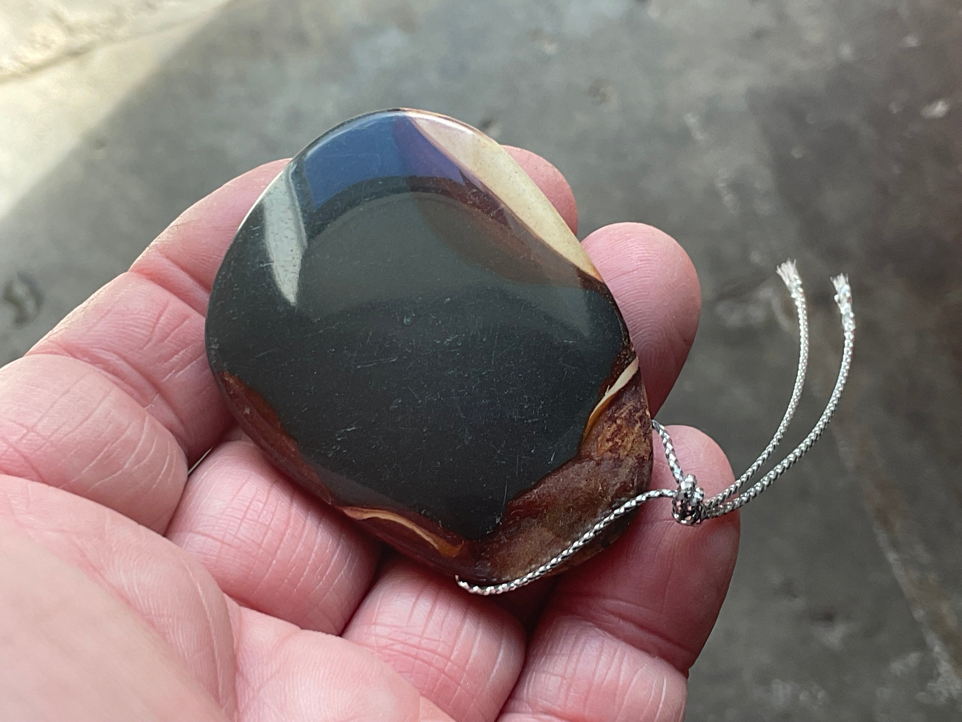 32g Polychrome Jasper Large Drilled Pendant 2B