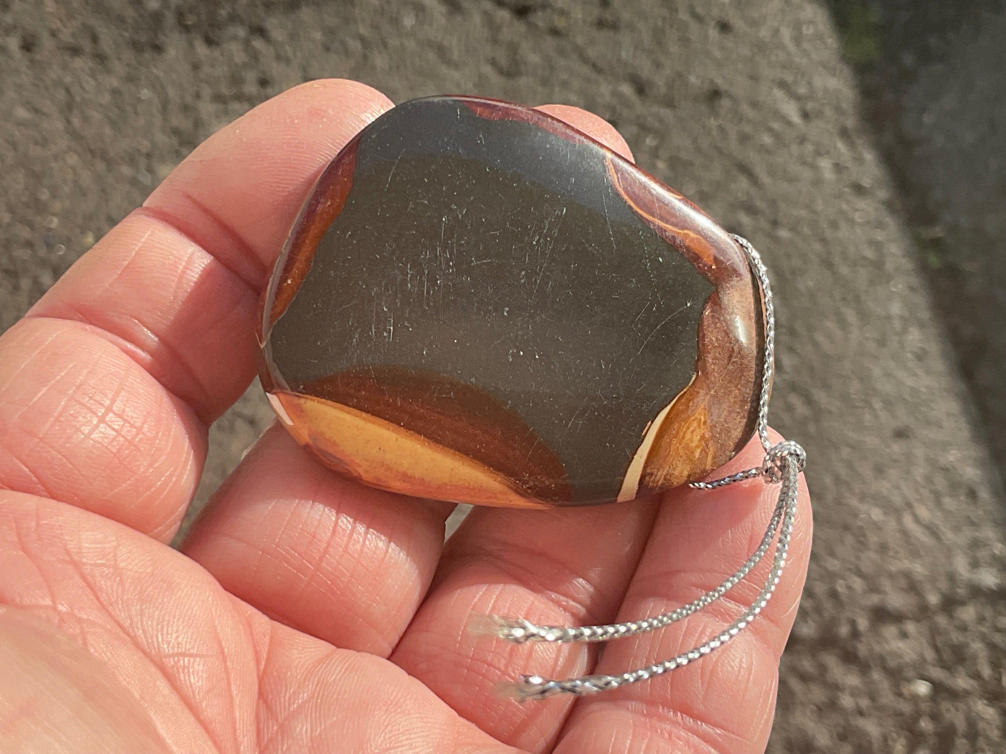32g Polychrome Jasper Large Drilled Pendant 2B