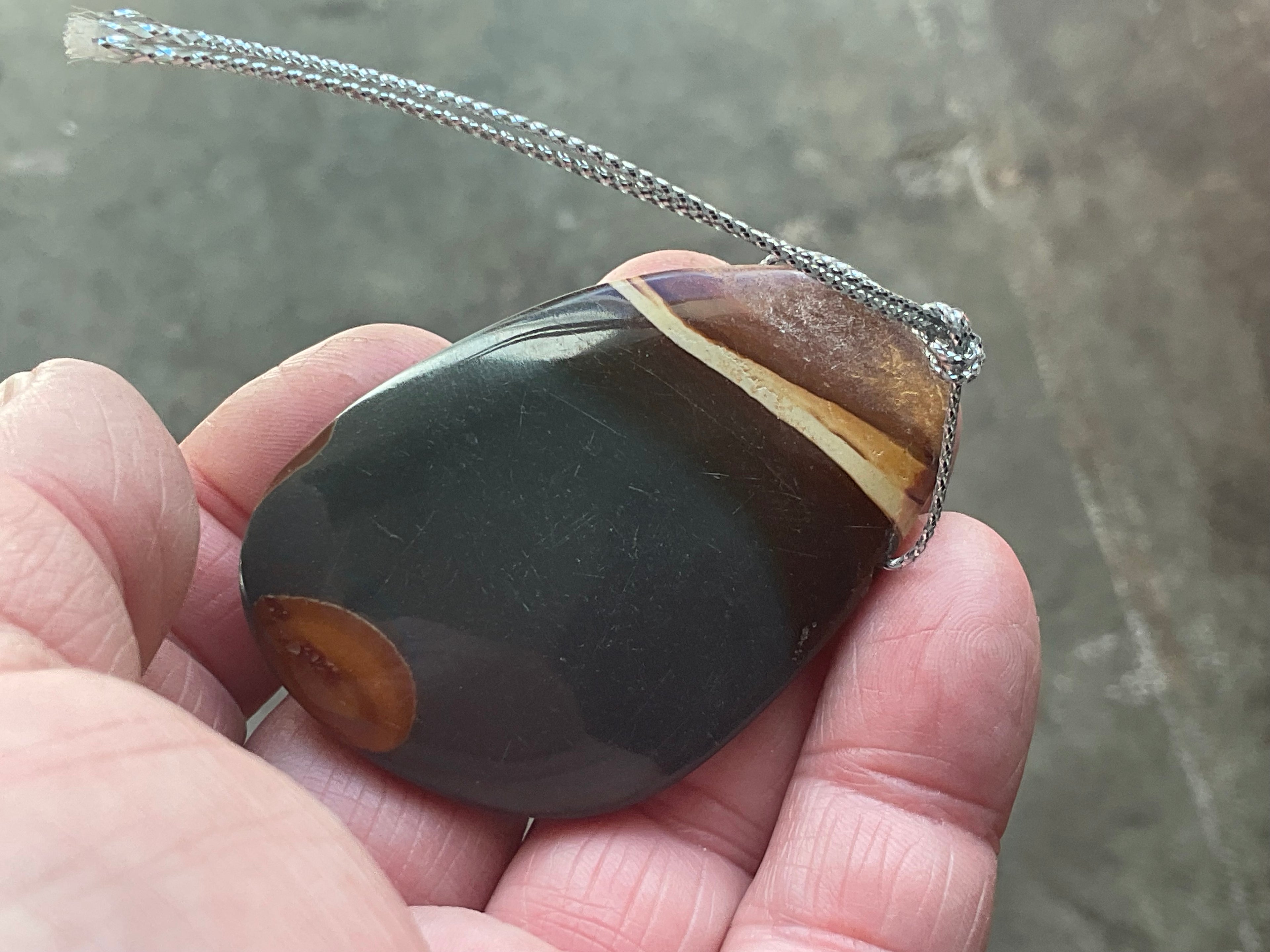 30g Polychrome Jasper Large Drilled Pendant 2C