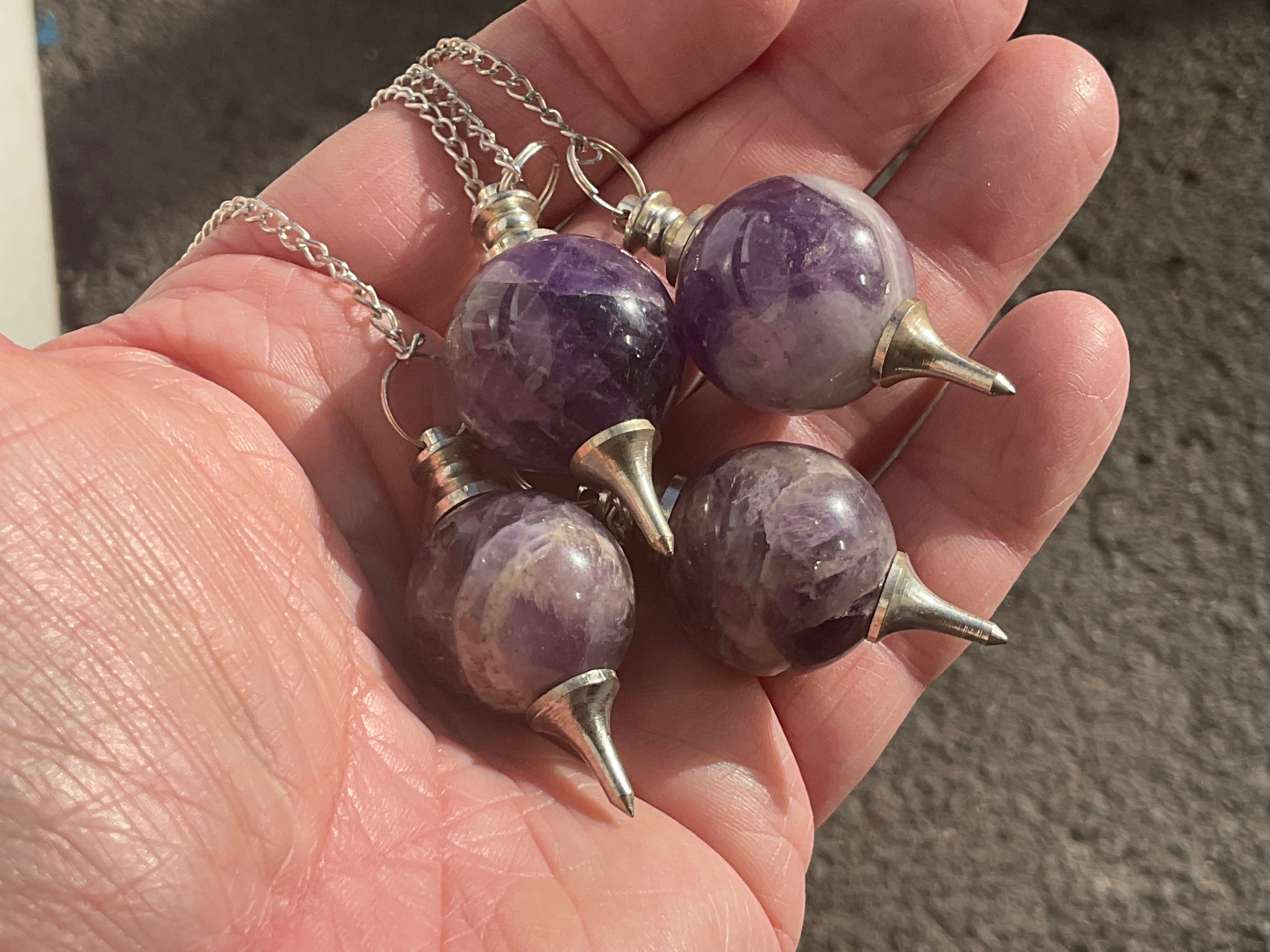 Round Amethyst Pendulum