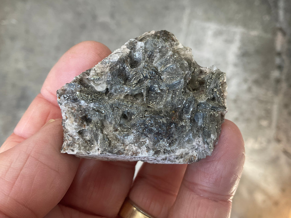 60g Pyrite encrusted Calcite on Limonite Quartz Specimen 1A from Fujian, China