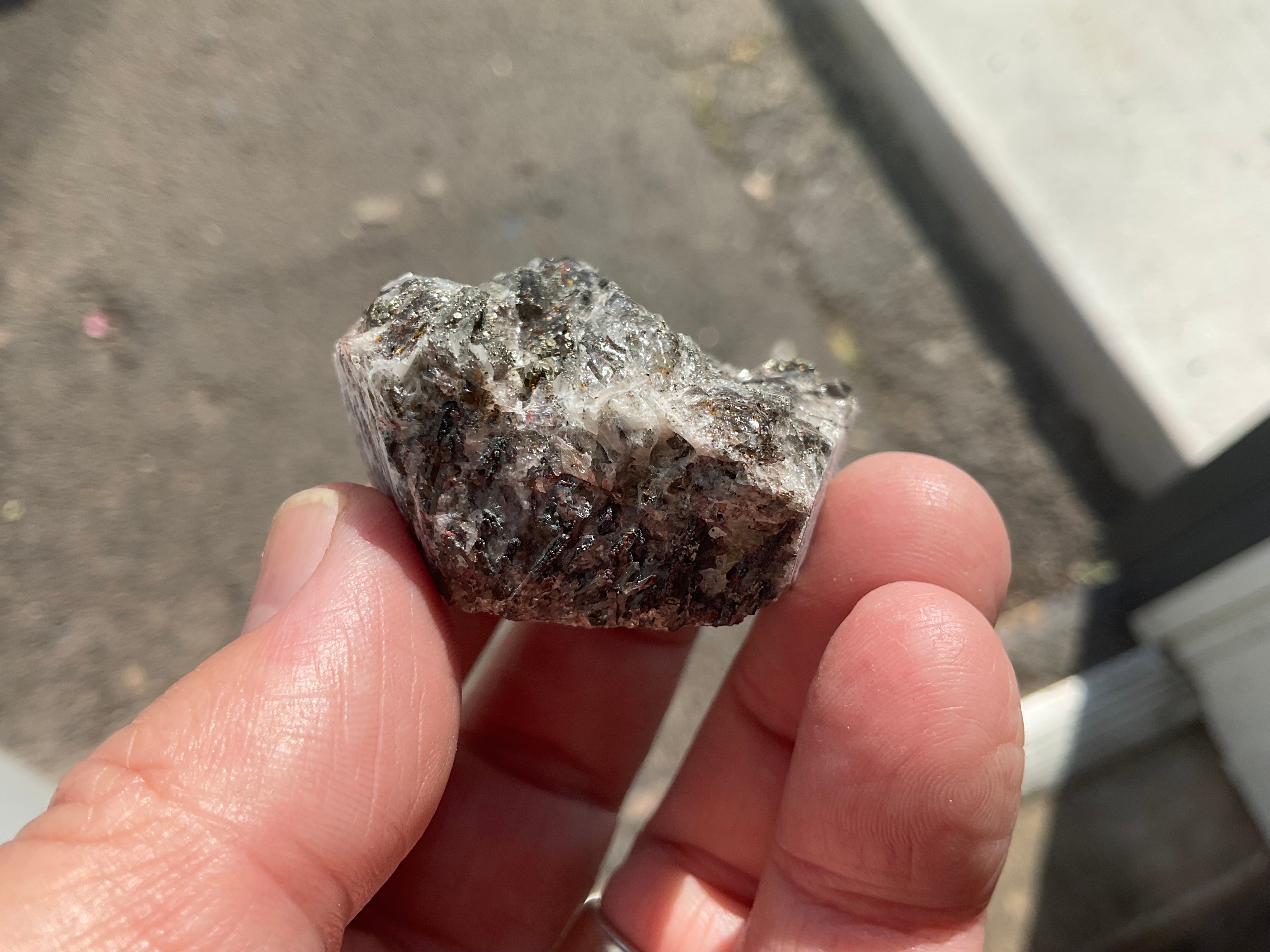 60g Pyrite encrusted Calcite on Limonite Quartz Specimen 1A from Fujian, China