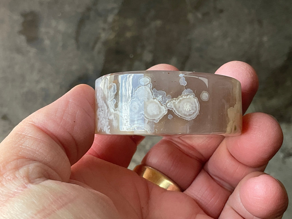 109g Flower Agate Polished Disk 1B