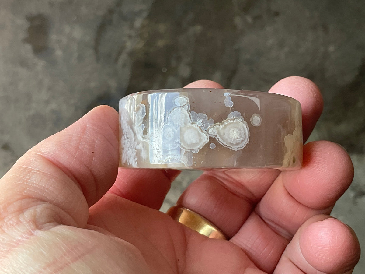 109g Flower Agate Polished Disk 1B